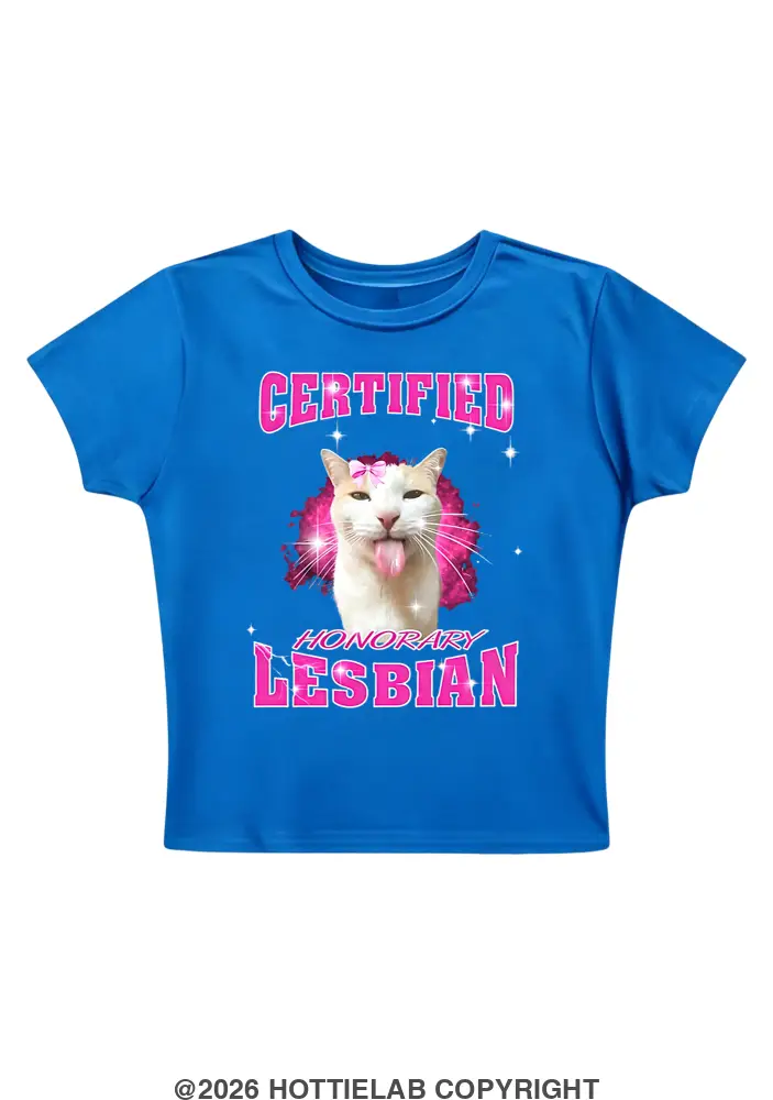 Certified Honorary Lesbian Y2K Baby Tee