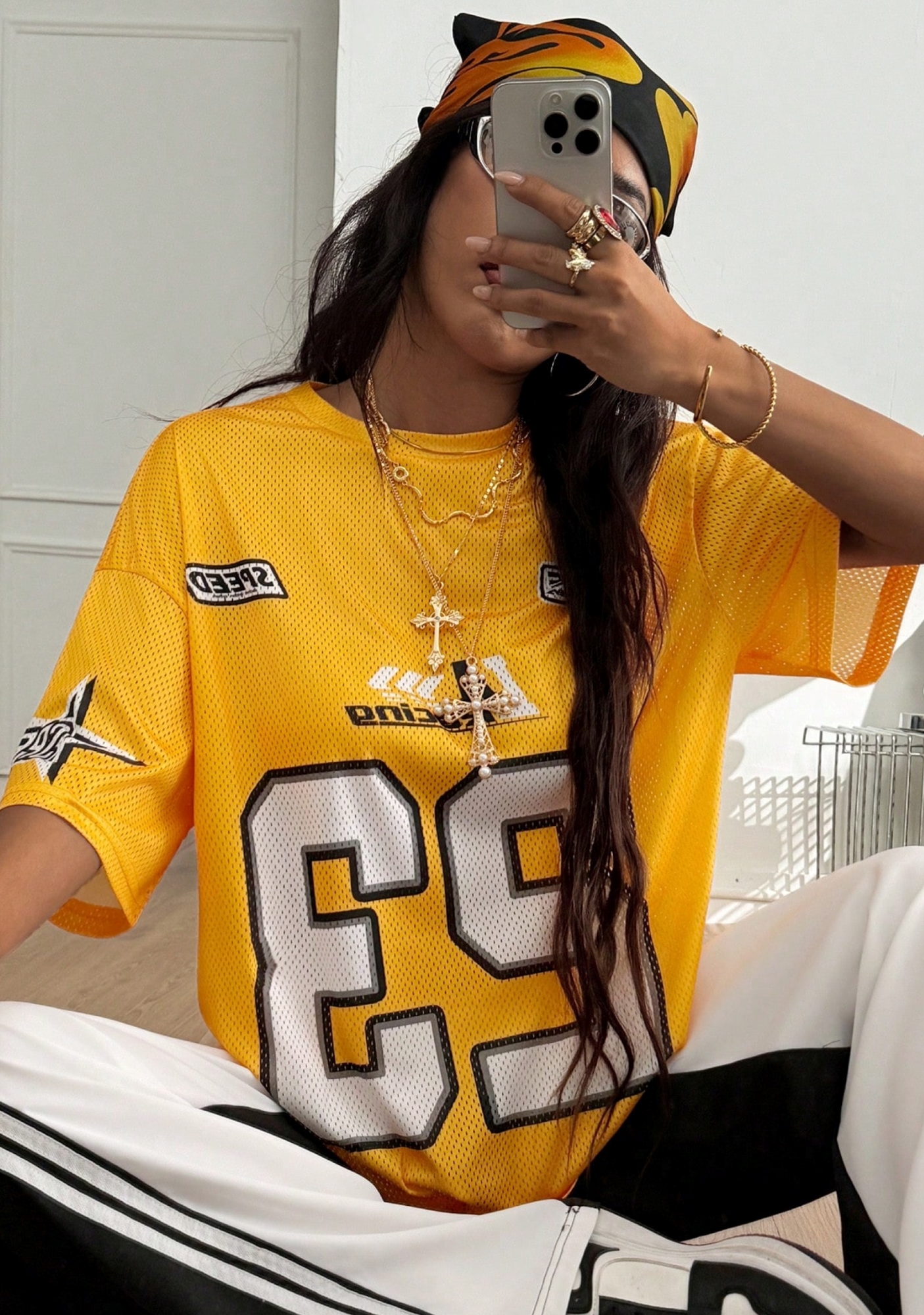 23/24 Star Number Print Mesh Jersey Shirts