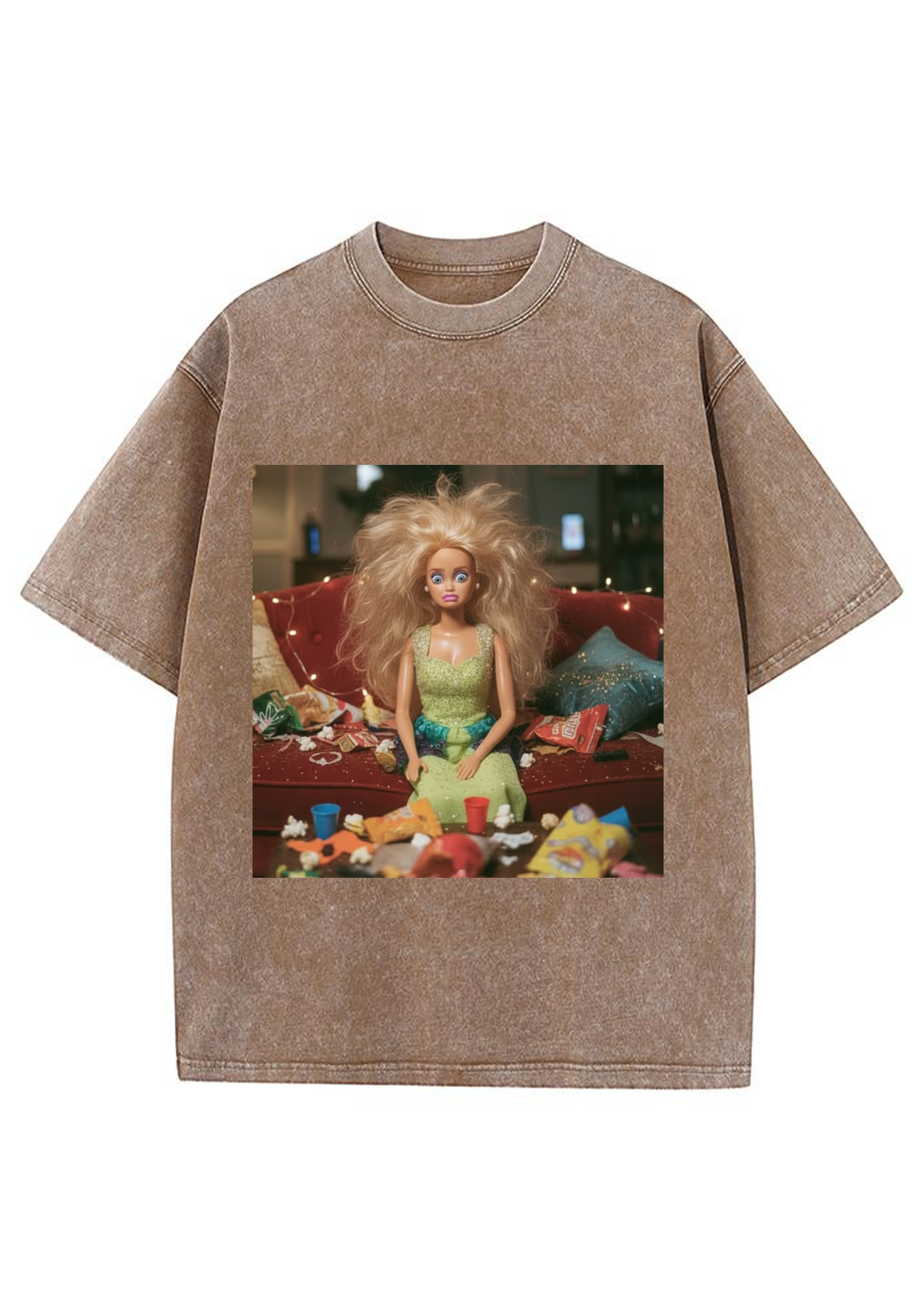Messy Party Barbie Grunge Y2K Washed Tee