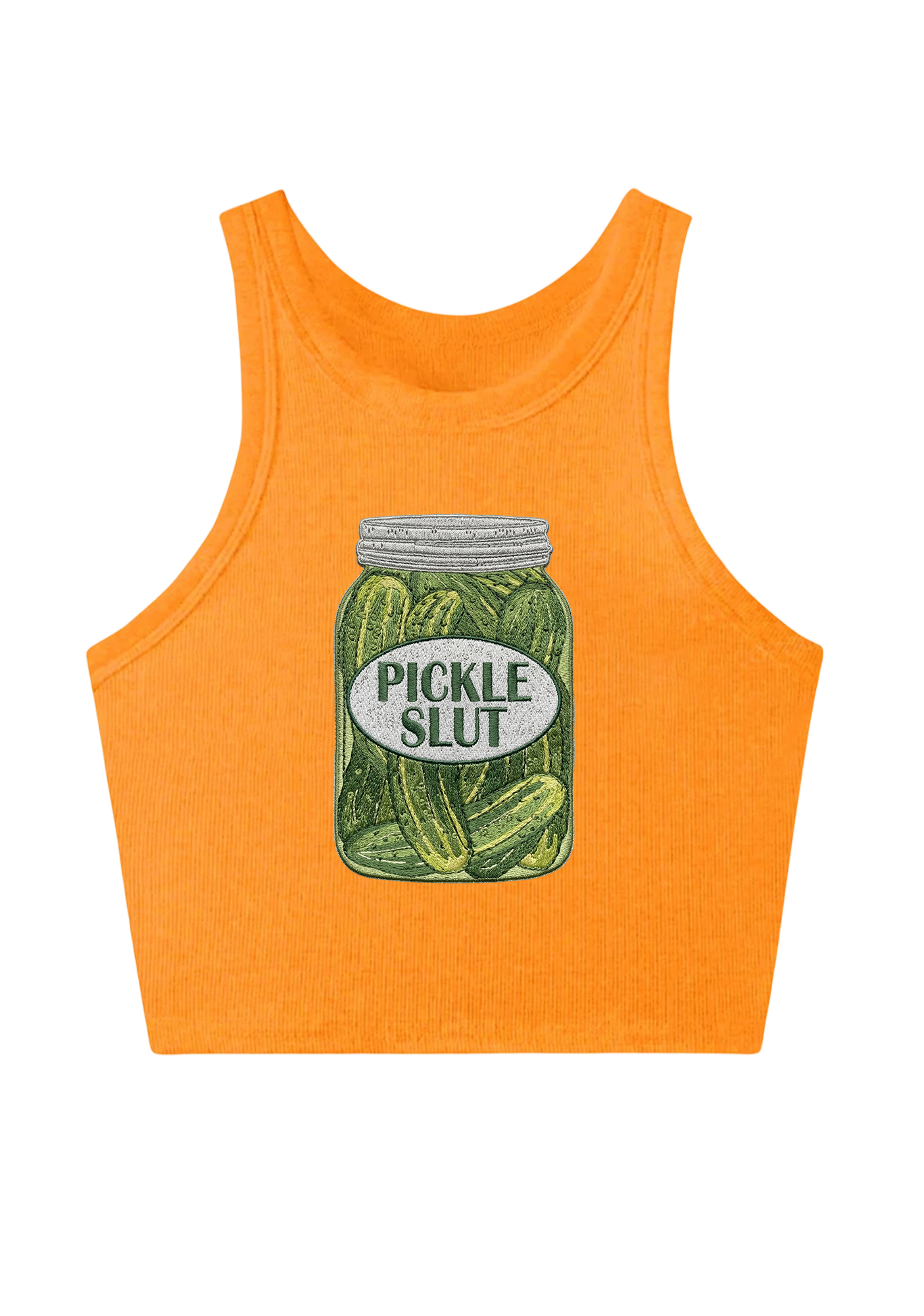 Pickle Slxt Embroidery Y2K Crop Tank Top