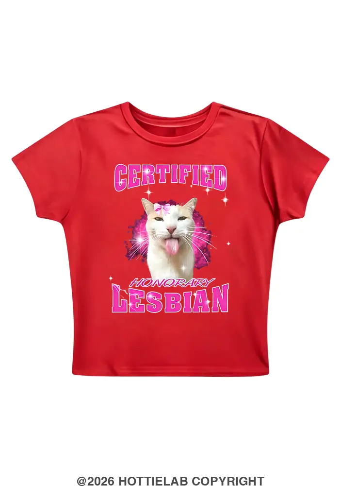 Certified Honorary Lesbian Y2K Baby Tee