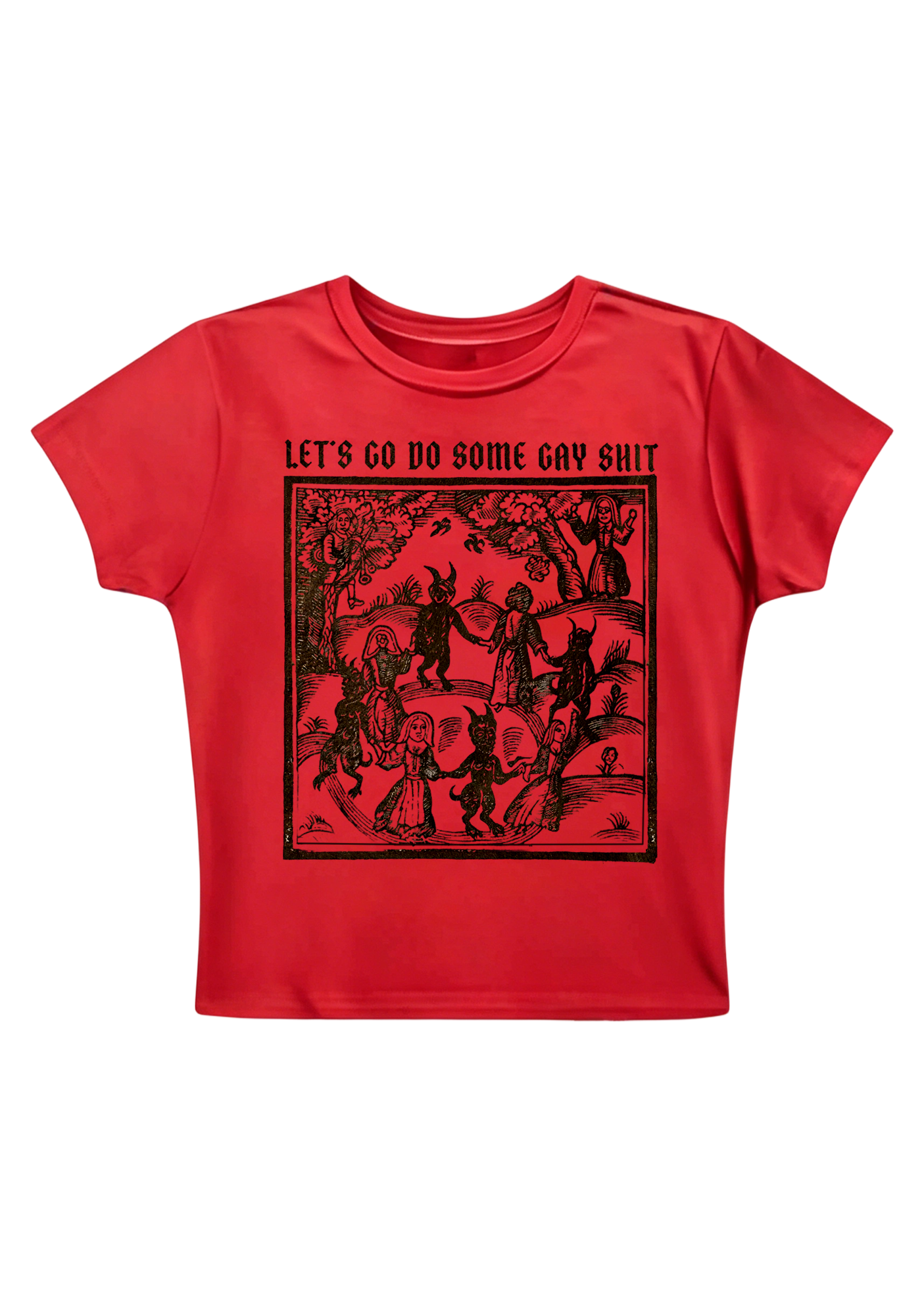 Let's Go Do Some Gay Shit Y2K Baby Tee