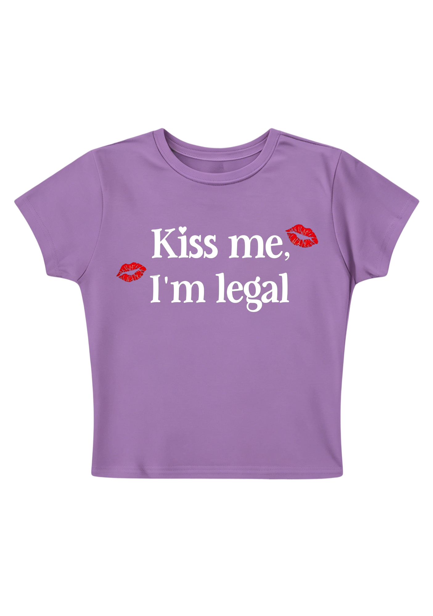 Kiss Me I'm Legal Y2K Baby Tee