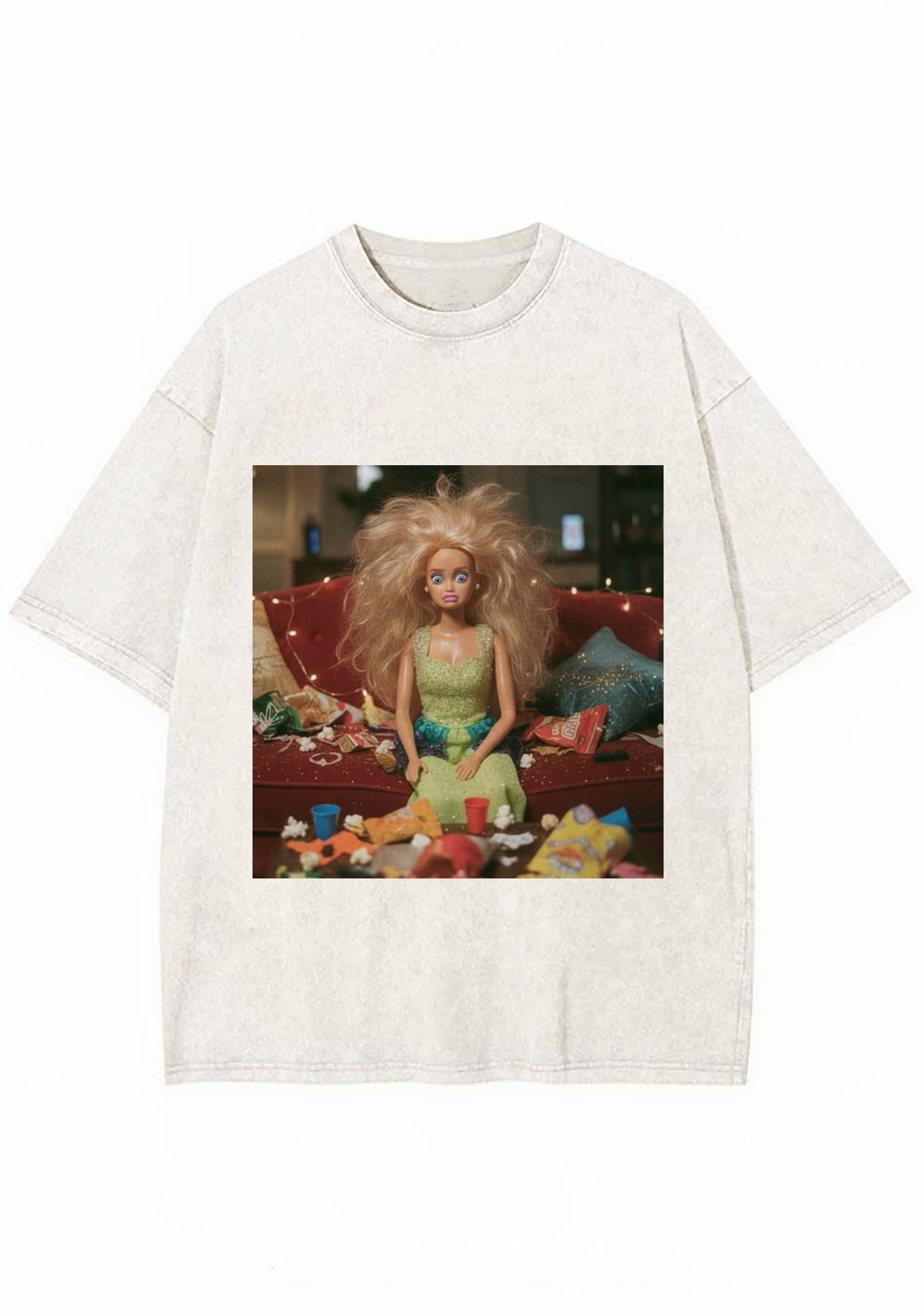 Messy Party Barbie Grunge Y2K Washed Tee
