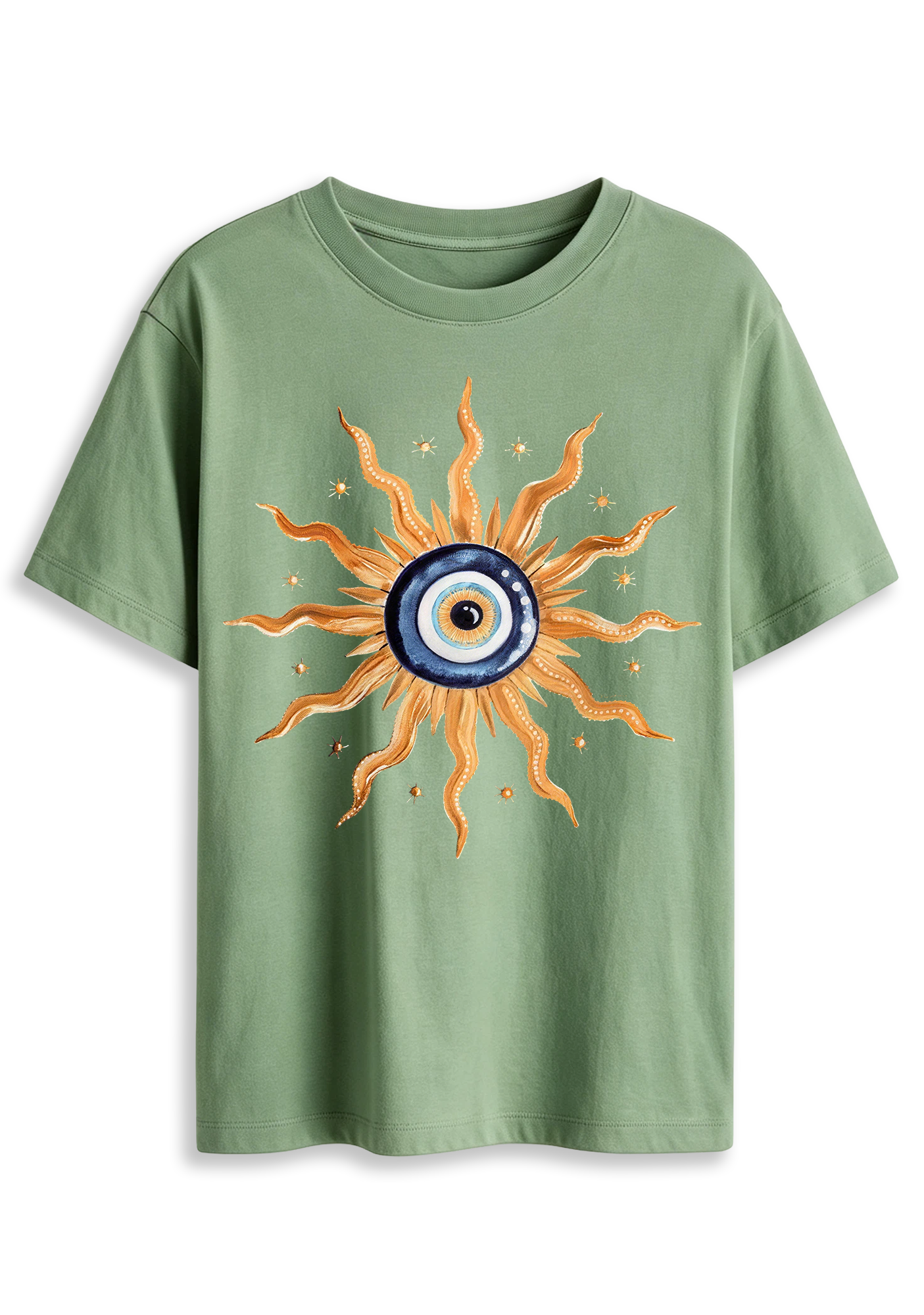 Mystic Evil Eye Sun Octopus Tentacles Witchy Celestial Graphic T-Shirt
