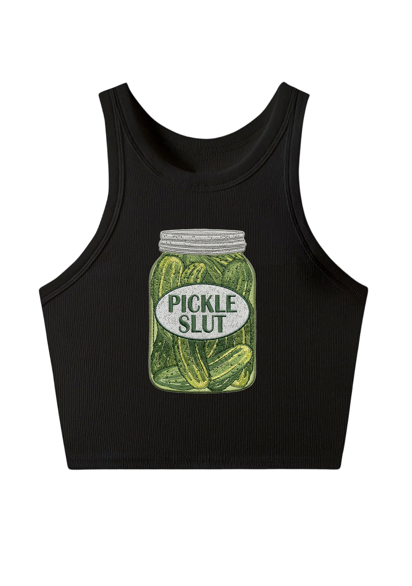 Pickle Slxt Embroidery Y2K Crop Tank Top
