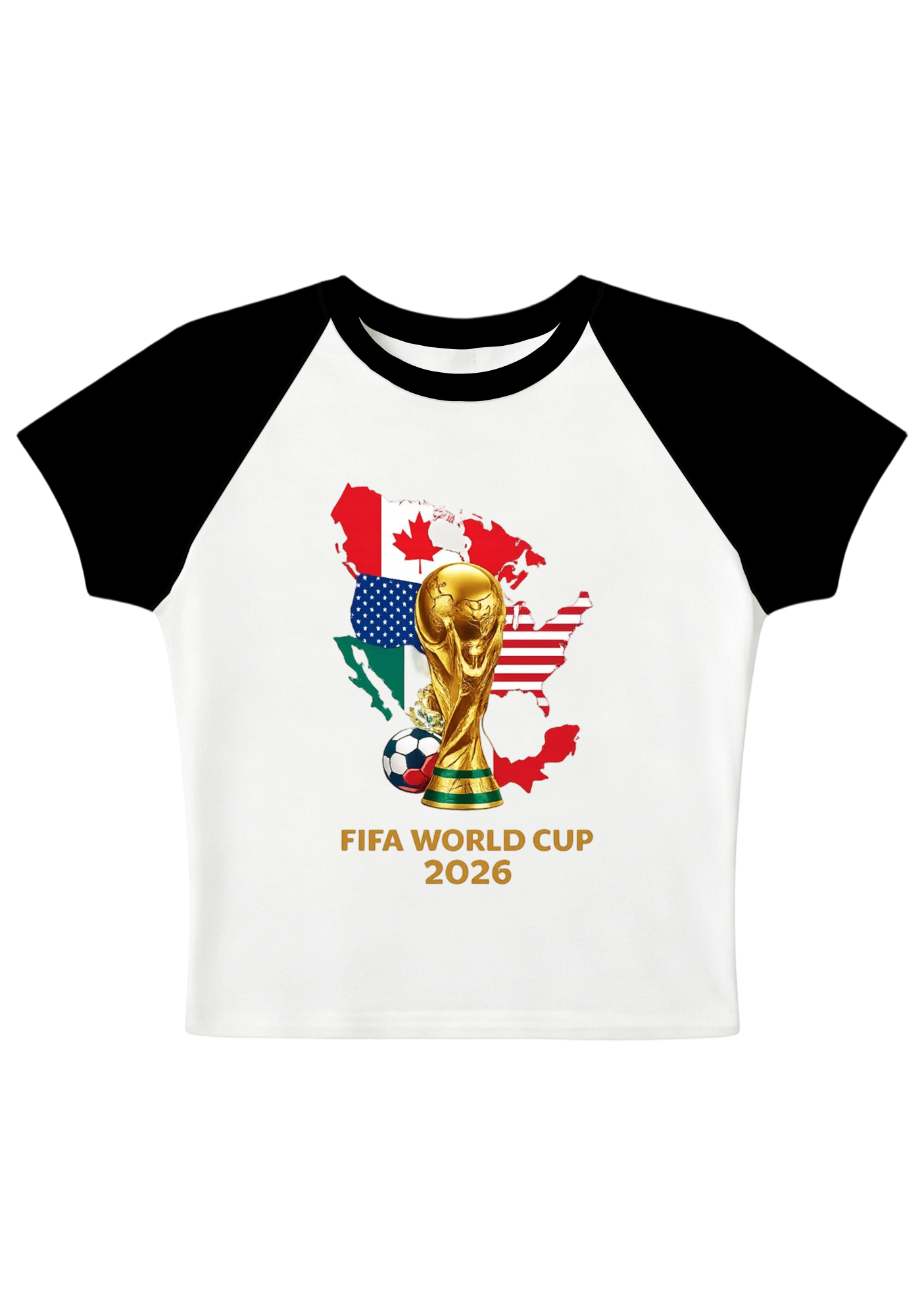 USA Mexico Canada World Cup Splicing Y2K Baby Tee