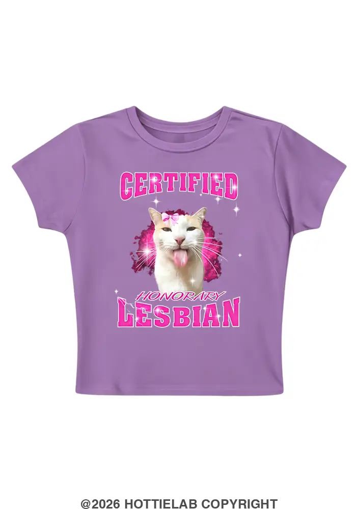 Certified Honorary Lesbian Y2K Baby Tee