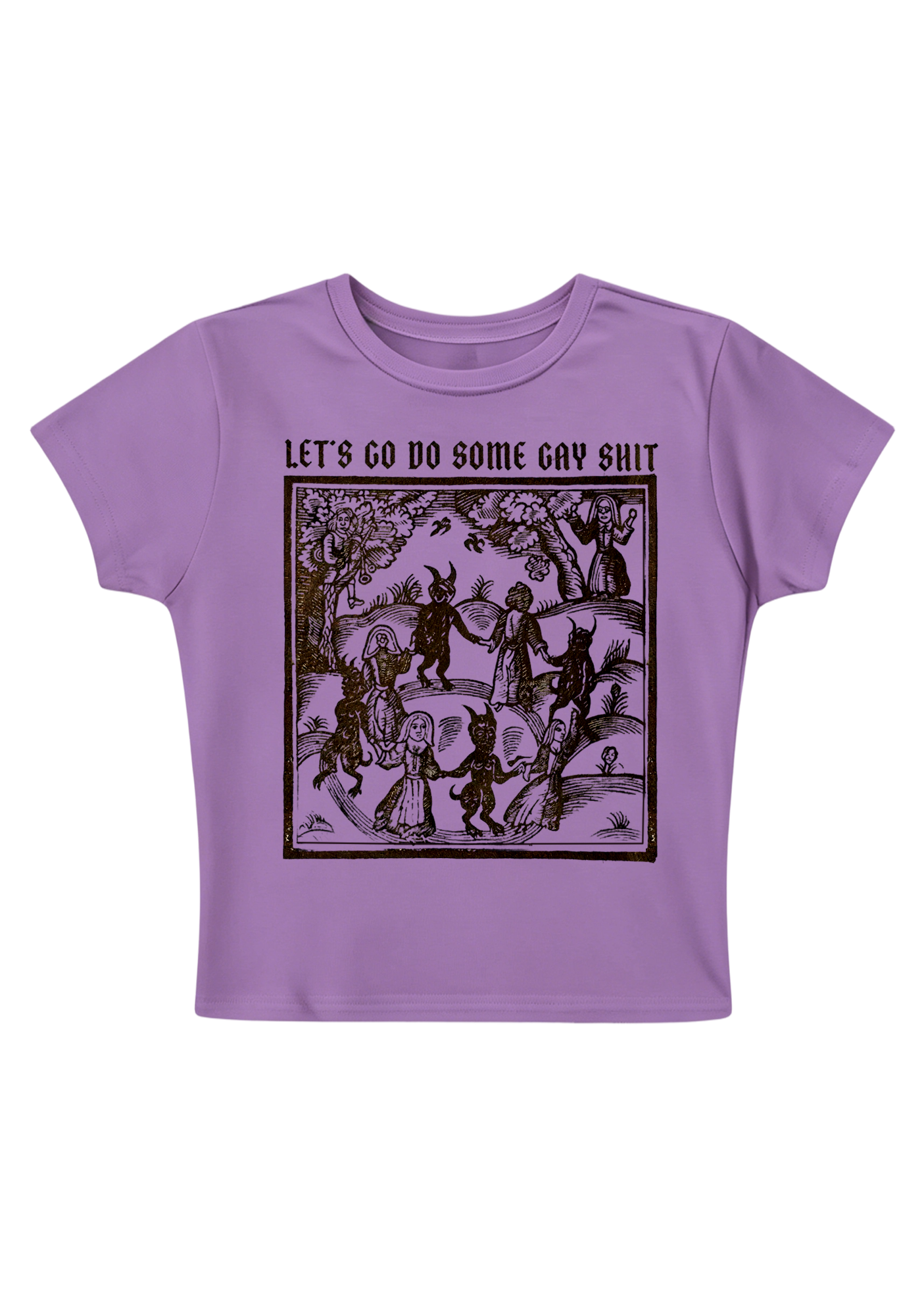 Let's Go Do Some Gay Shit Y2K Baby Tee