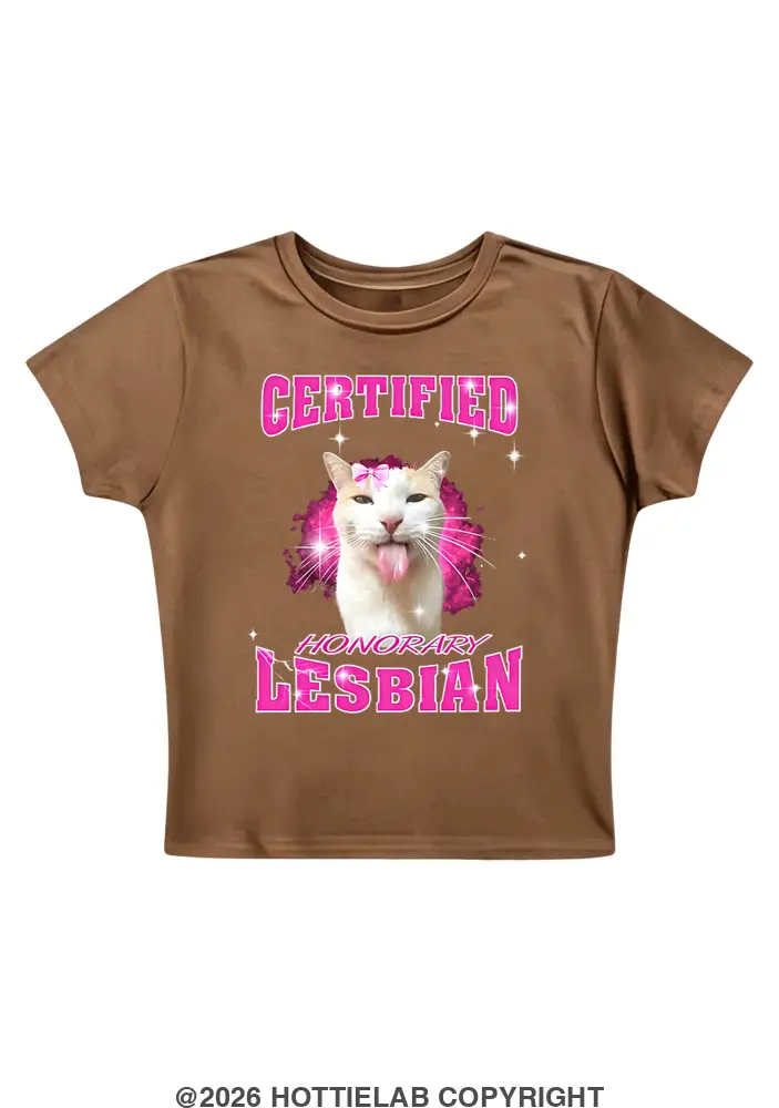 Certified Honorary Lesbian Y2K Baby Tee