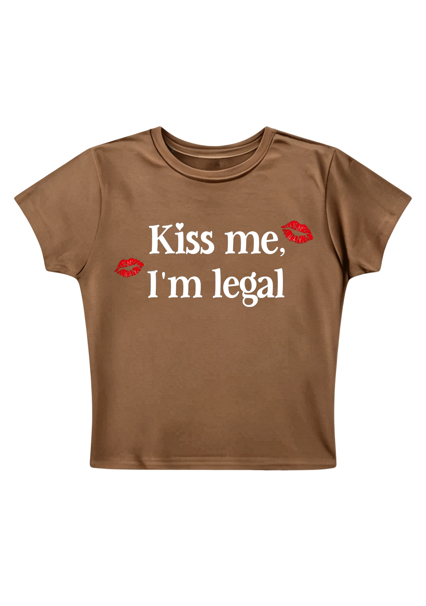 Kiss Me I'm Legal Y2K Baby Tee
