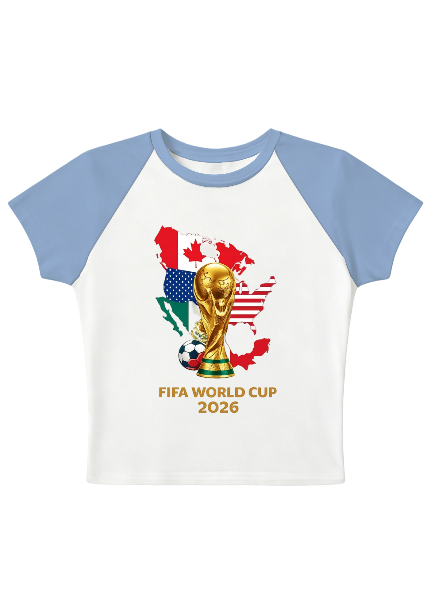 USA Mexico Canada World Cup Splicing Y2K Baby Tee