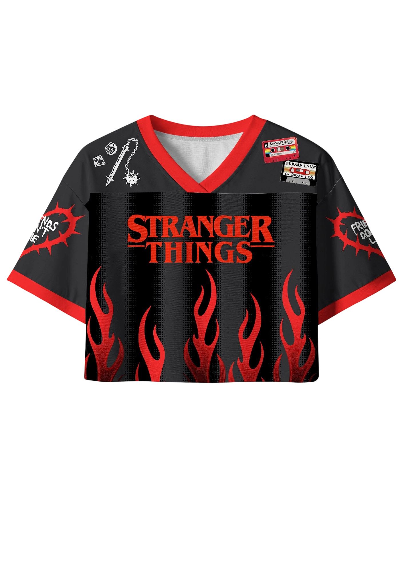 Stranger Things Y2K Crop Sport Jersey Shirts
