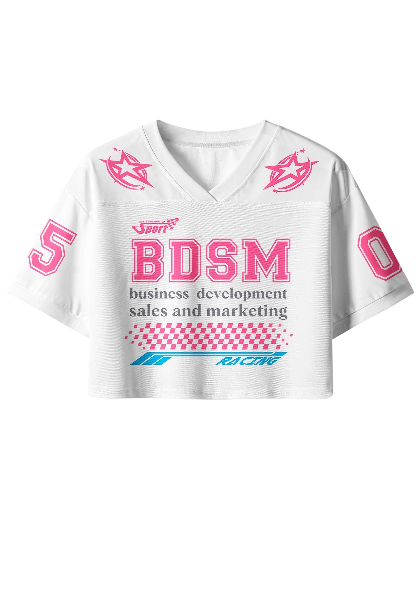 BDSM White Short Jersey Shirt