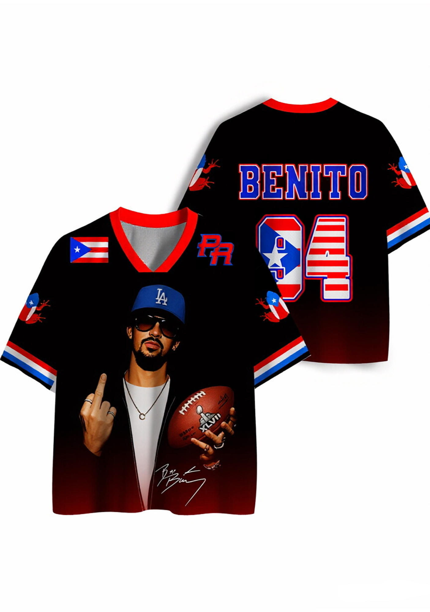 Black Team Bunny Y2K Crop Sport Jersey Shirts