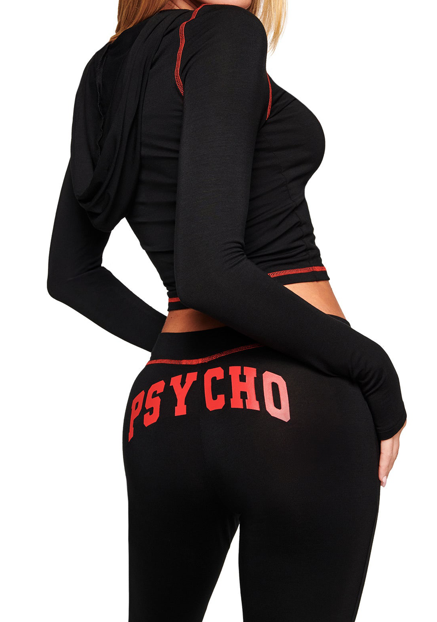 Psycho Baddie Style Slim Fit 2 Piece Y2K Zip Up Set