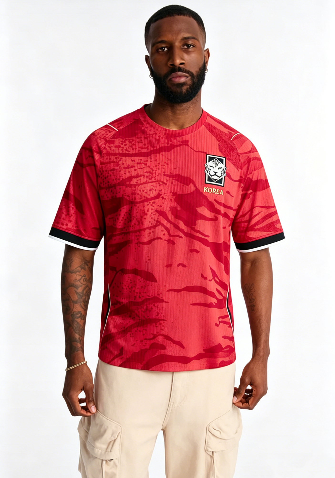 South Korea National Team Red Tiger Camo Jersey Shirts