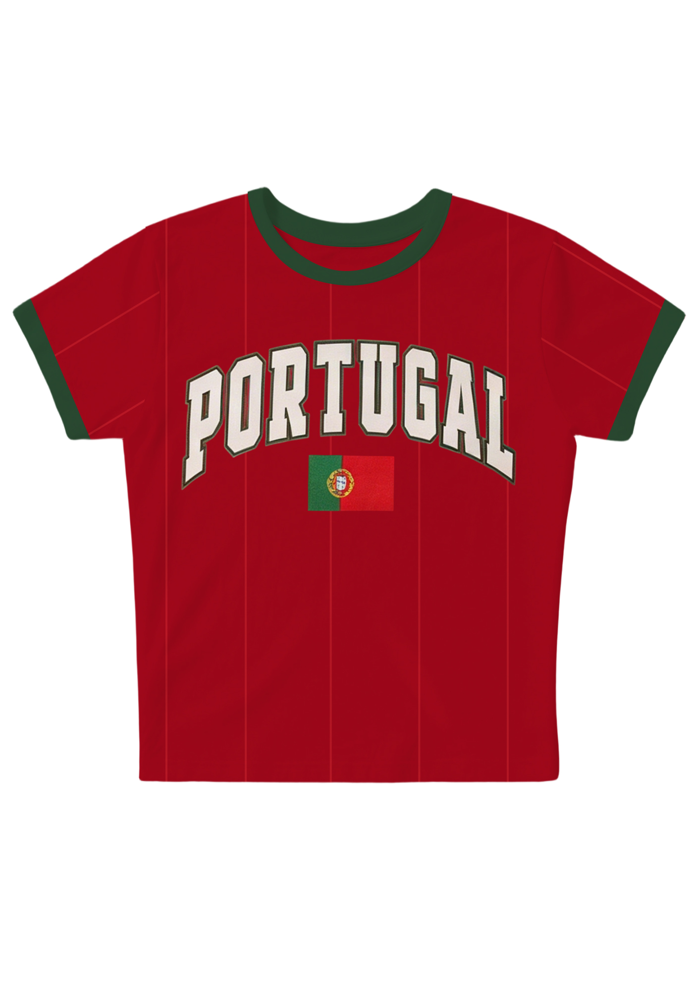 Portugal Retro Varsity  Y2K Baby Tee