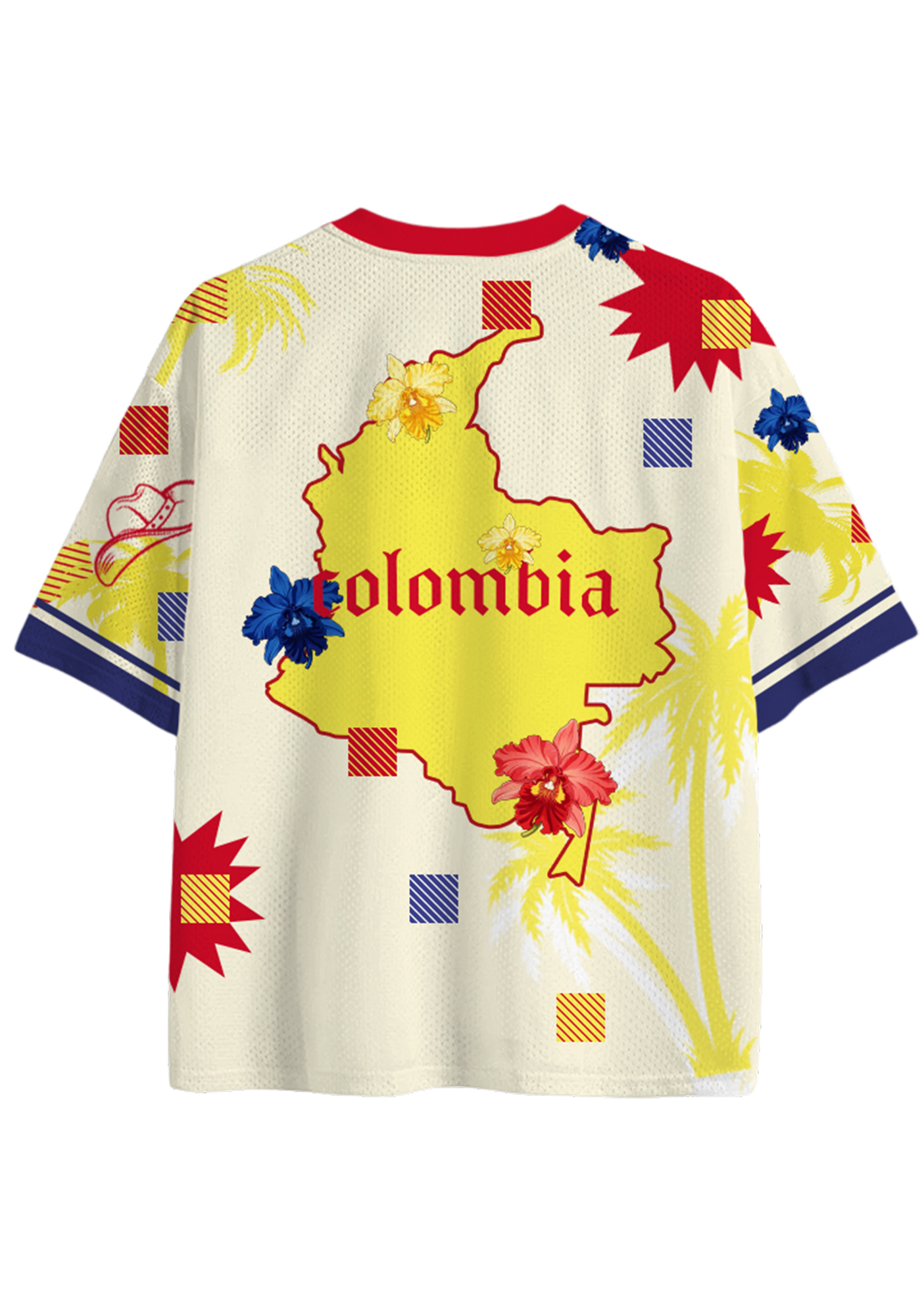 Tropical Colombia Country Map Mesh Jersey Shirts