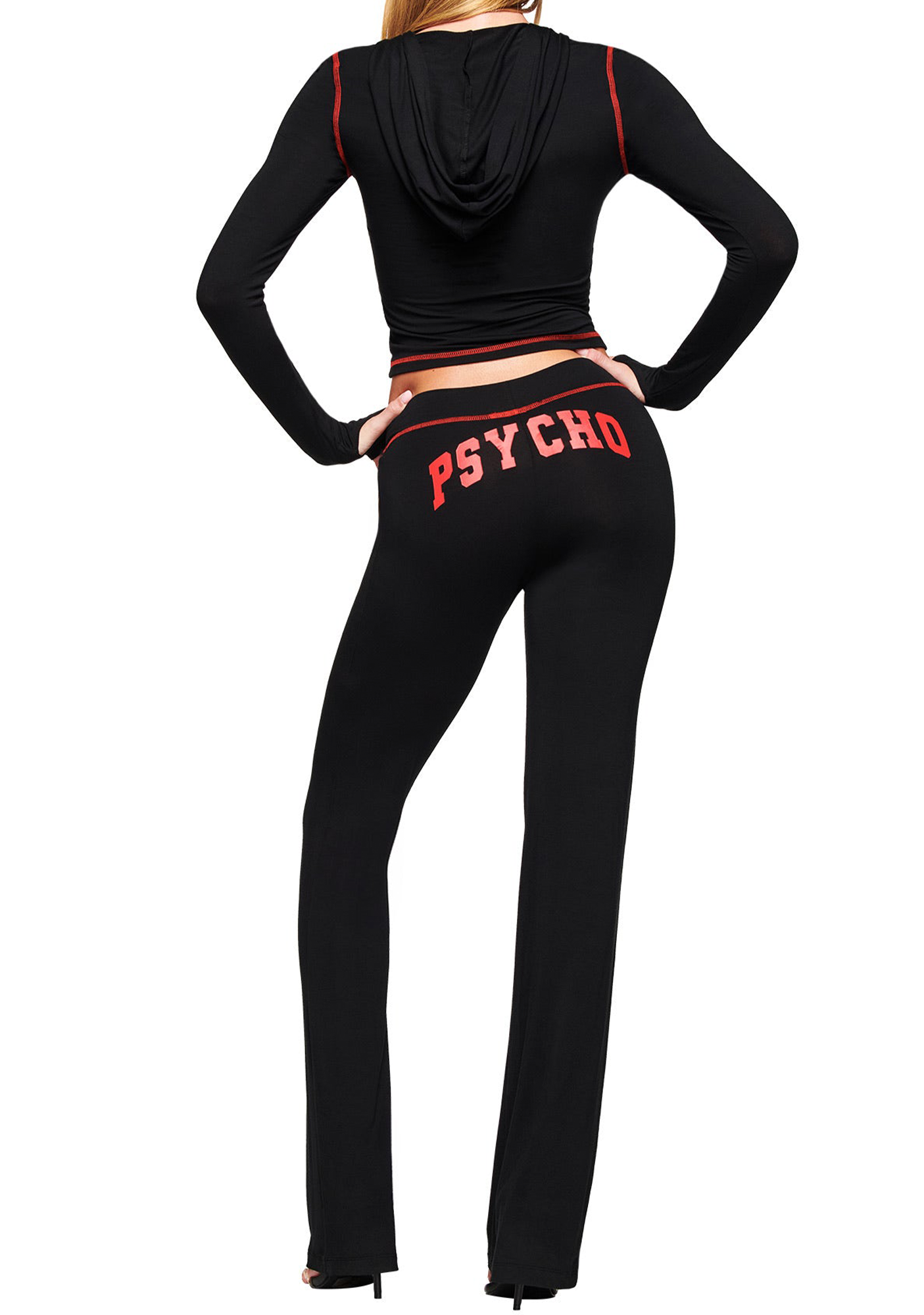 Psycho Baddie Style Slim Fit 2 Piece Y2K Zip Up Set