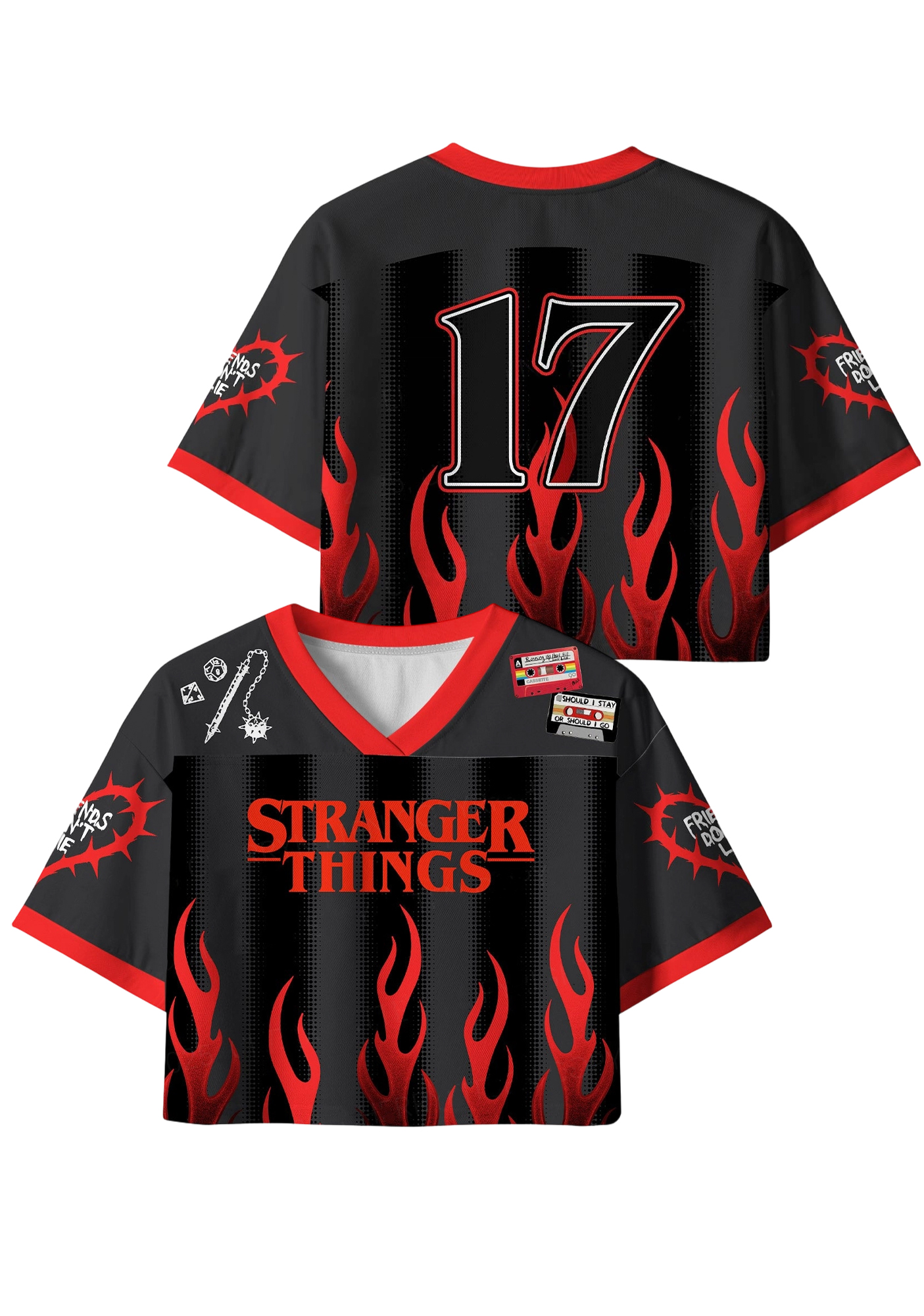Stranger Things Y2K Crop Sport Jersey Shirts