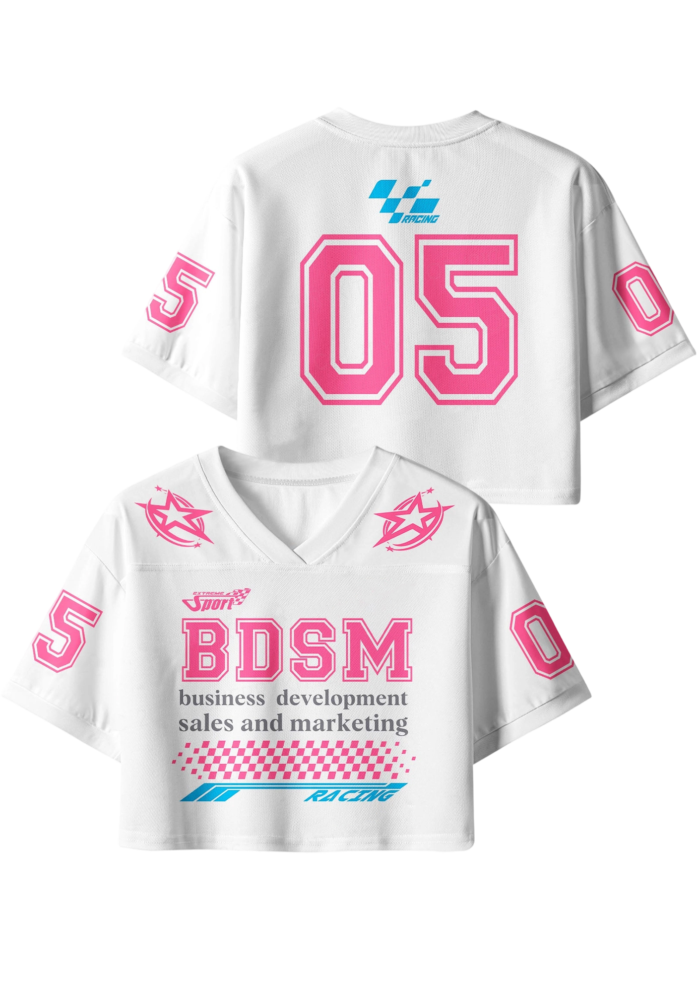 BDSM White Short Jersey Shirt
