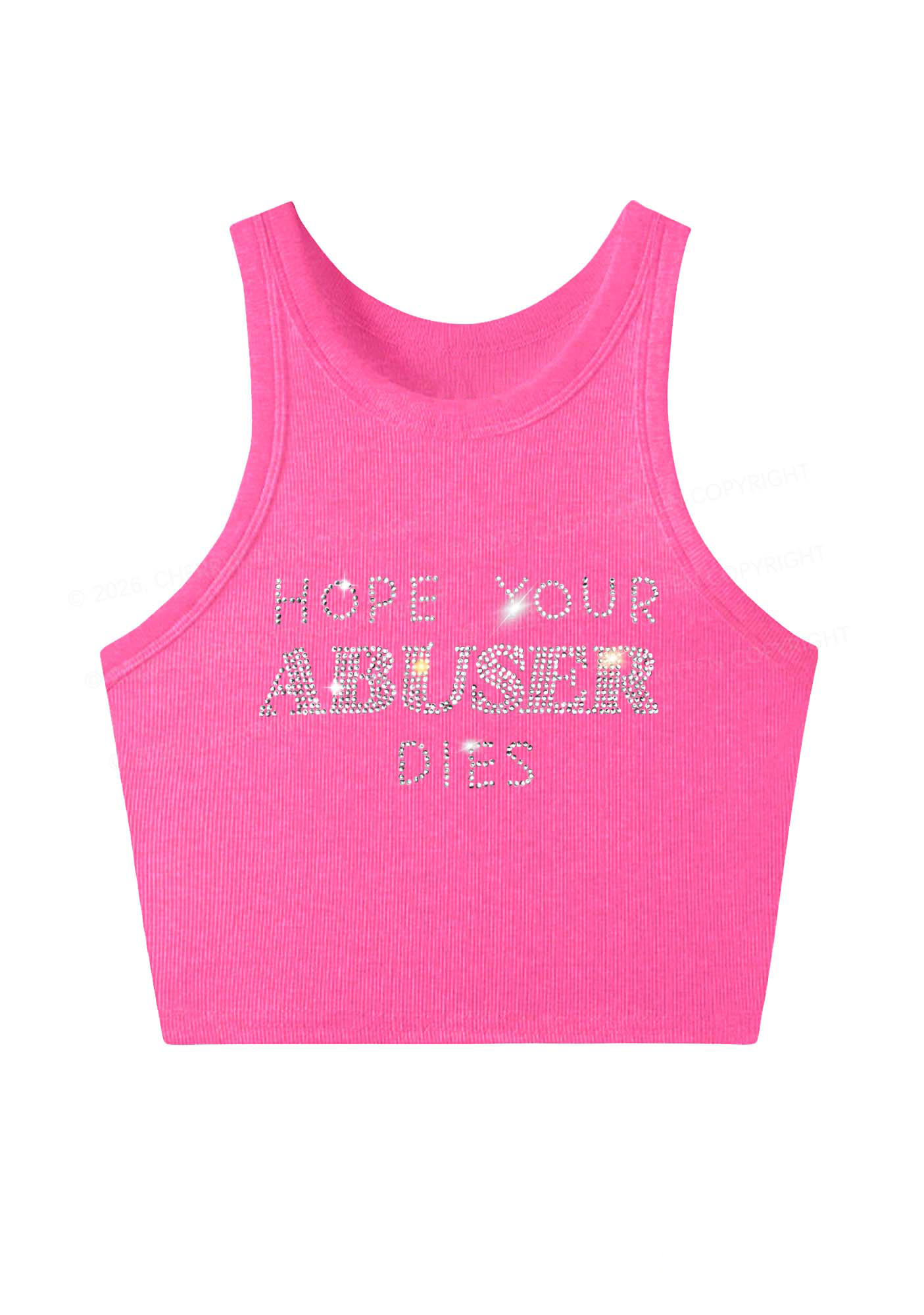 Hope Your Abuser Dies Y2K Crop Tank Top