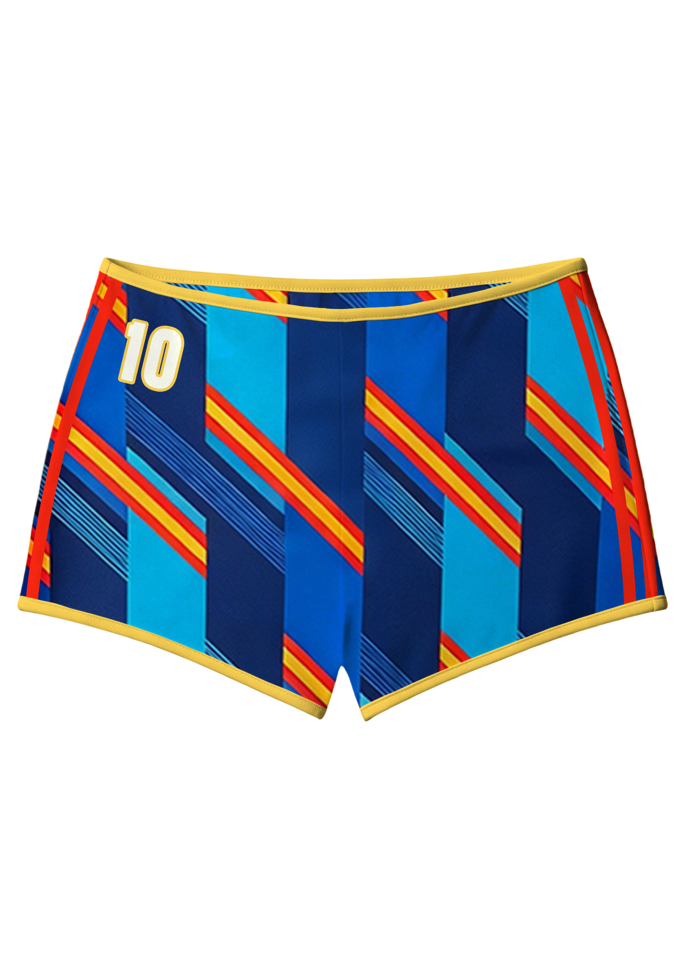 Vibrant Geometric Stripes No.10 Booty Shorts