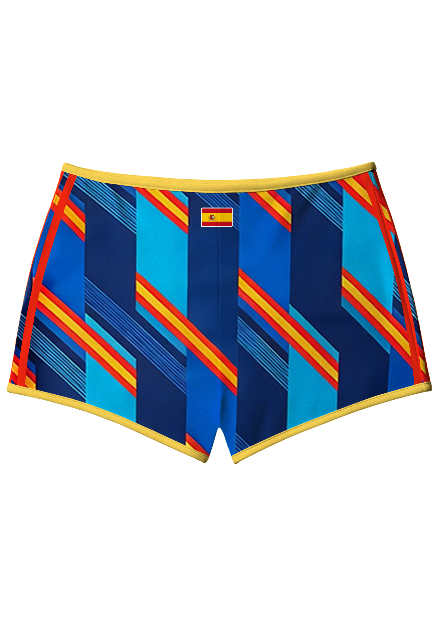 Vibrant Geometric Stripes No.10 Booty Shorts