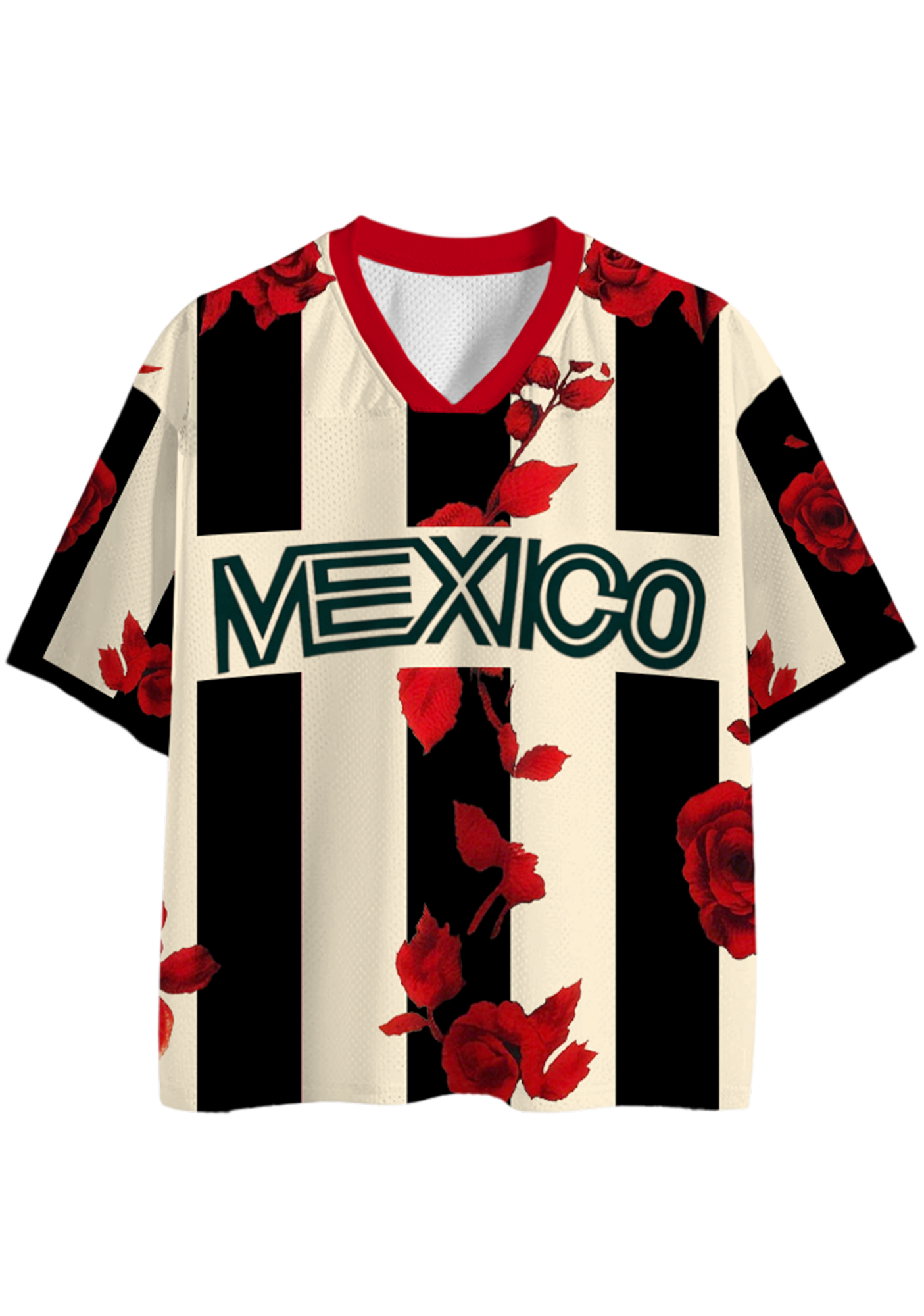 Vintage Gothic Rose Mexico Mesh Jersey Shirts
