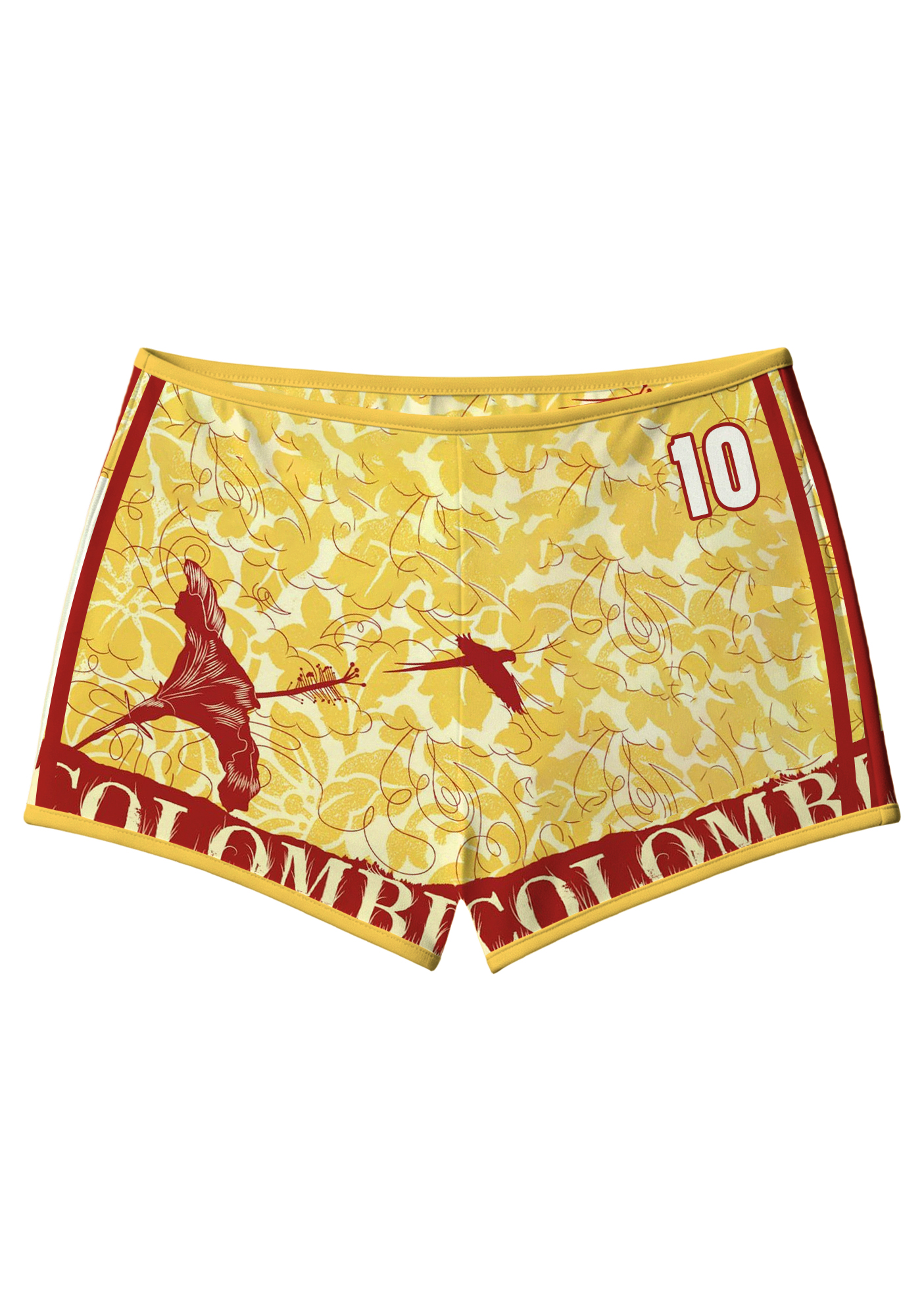 Vintage Floral Colombia Number 10 Booty Shorts