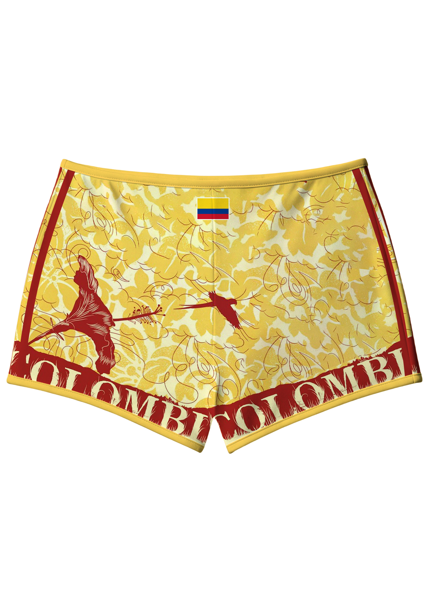 Vintage Floral Colombia Number 10 Booty Shorts