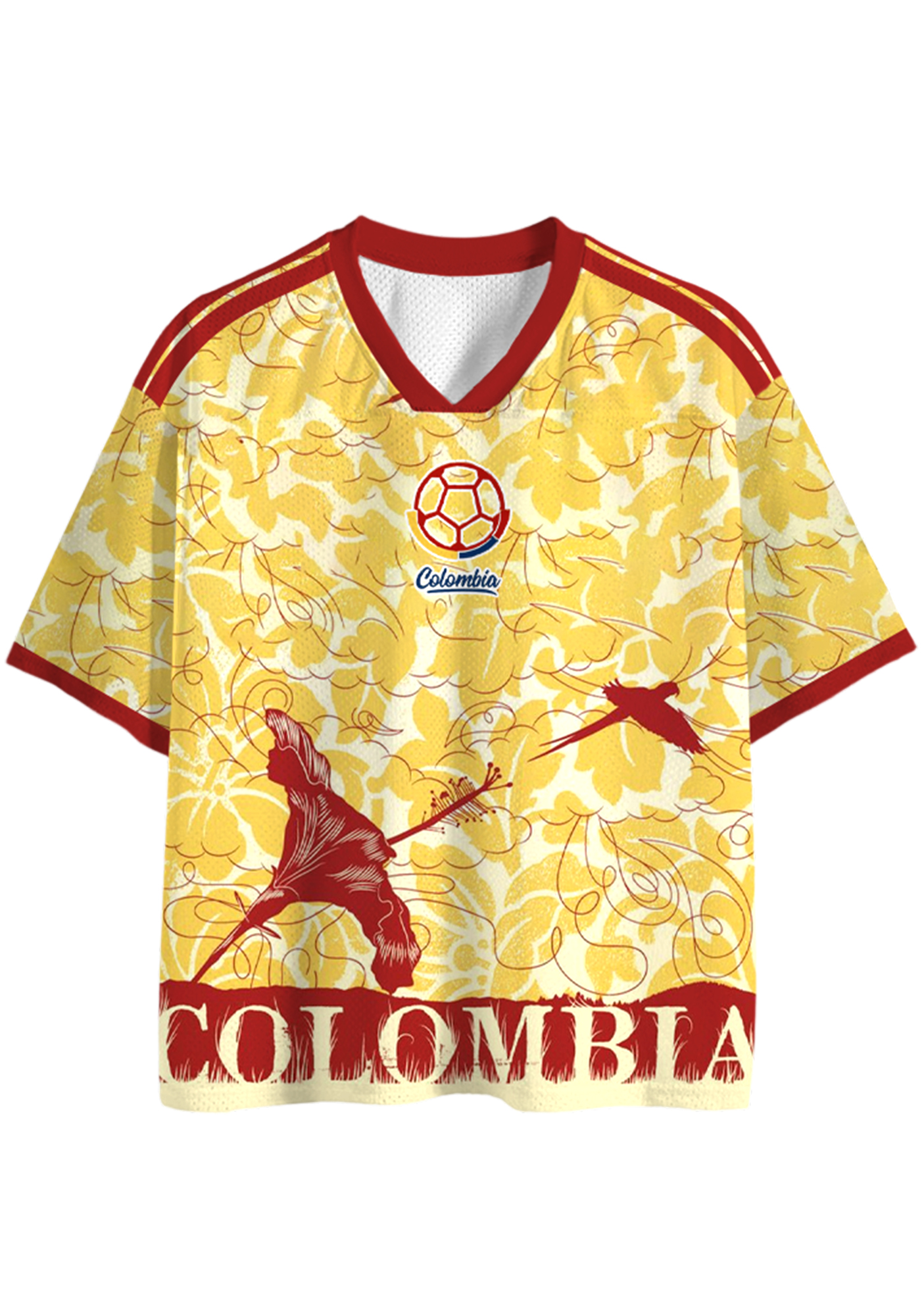 Vintage Floral Colombia Number 10 Mesh Jersey Shirts