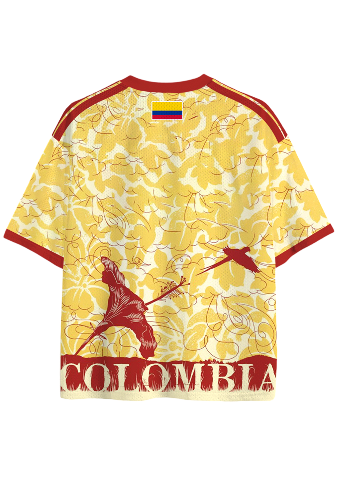 Vintage Floral Colombia Number 10 Mesh Jersey Shirts