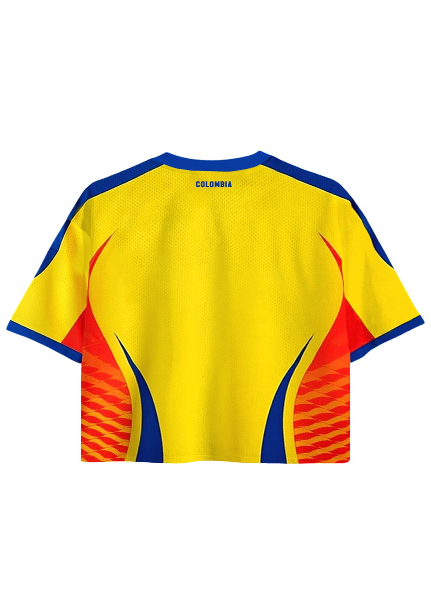 Yellow Blue Colombia National Team Cropped Jersey Shirt