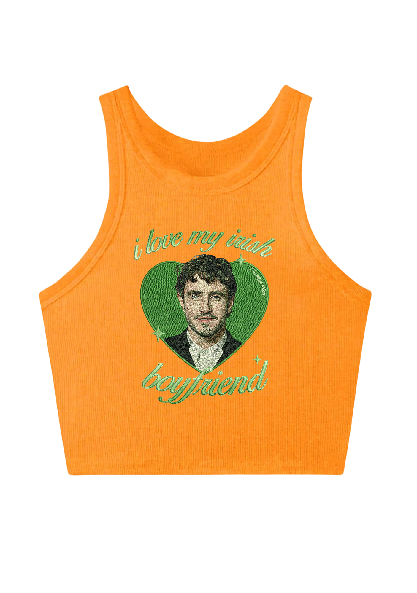 I Love My Irish Boyfriend Embroidery Y2K Crop Tank Top