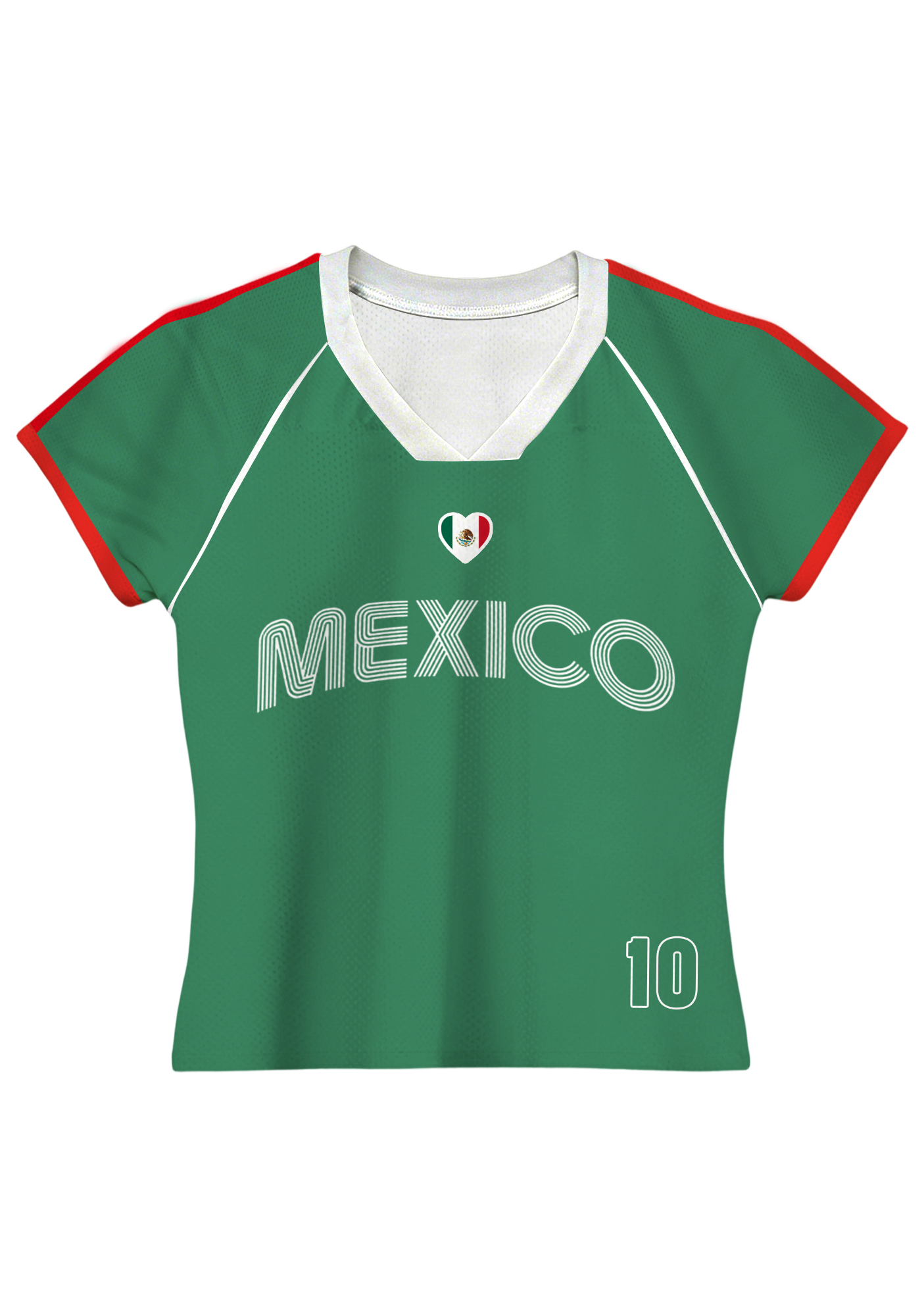 Mexican Flag Heart #10 Baby Tee