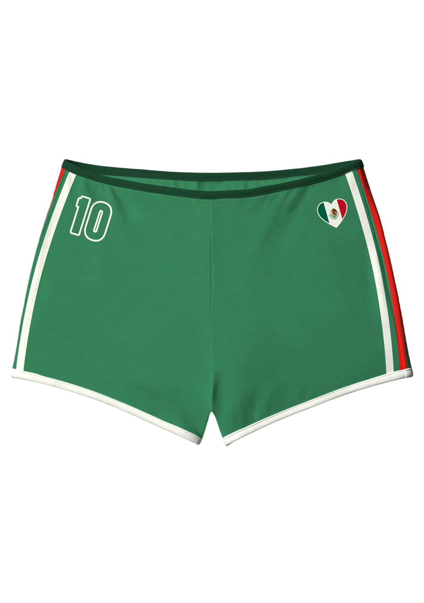 Mexican Flag Heart #10 Booty Shorts