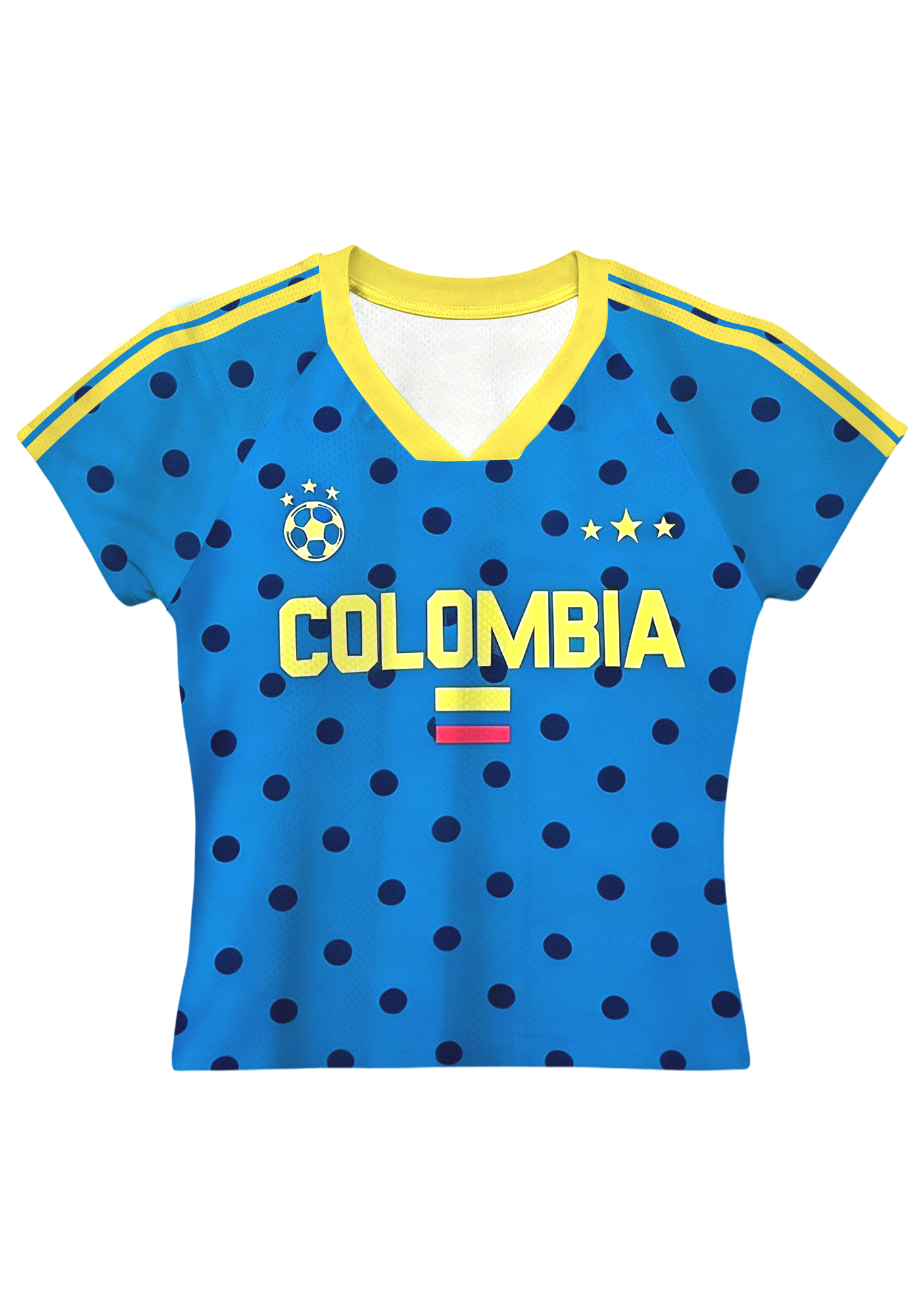 Blue Polka Dot Colombia Baby Tee