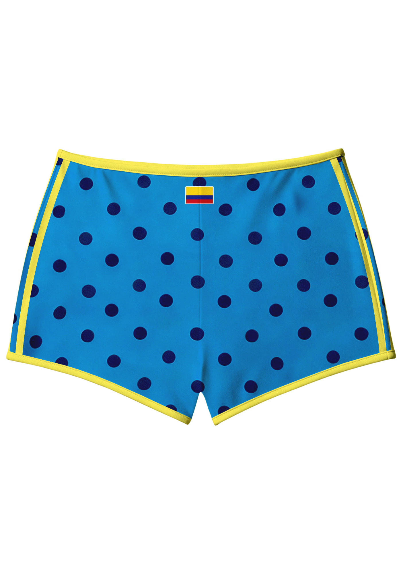 Blue Polka Dot Colombia Booty Shorts