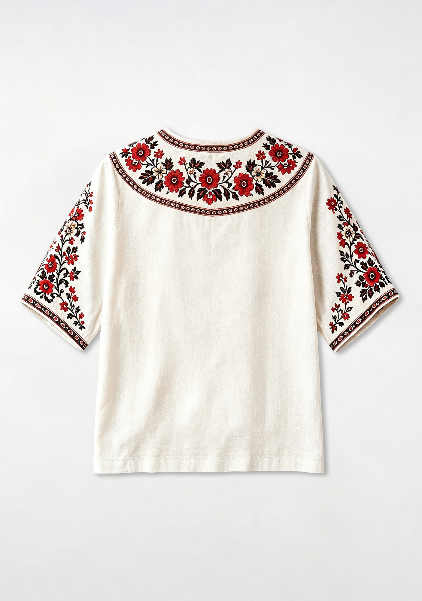 Boho Floral Border Manchester United V-Neck Blouse