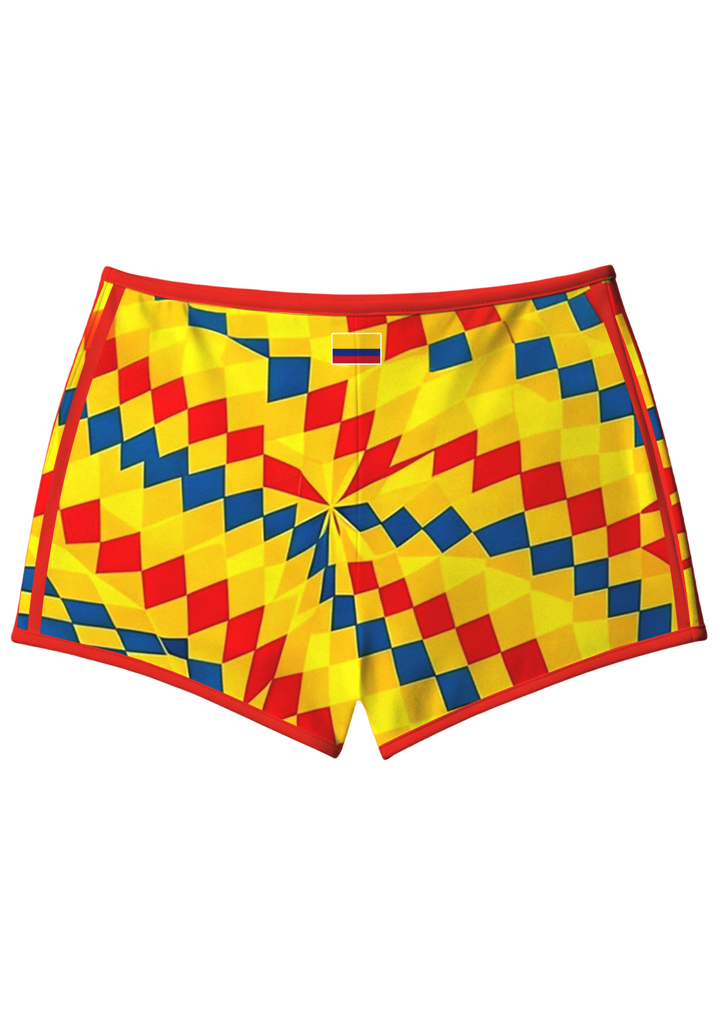 Colorful Checkerboard Soccer Fan Booty Shorts