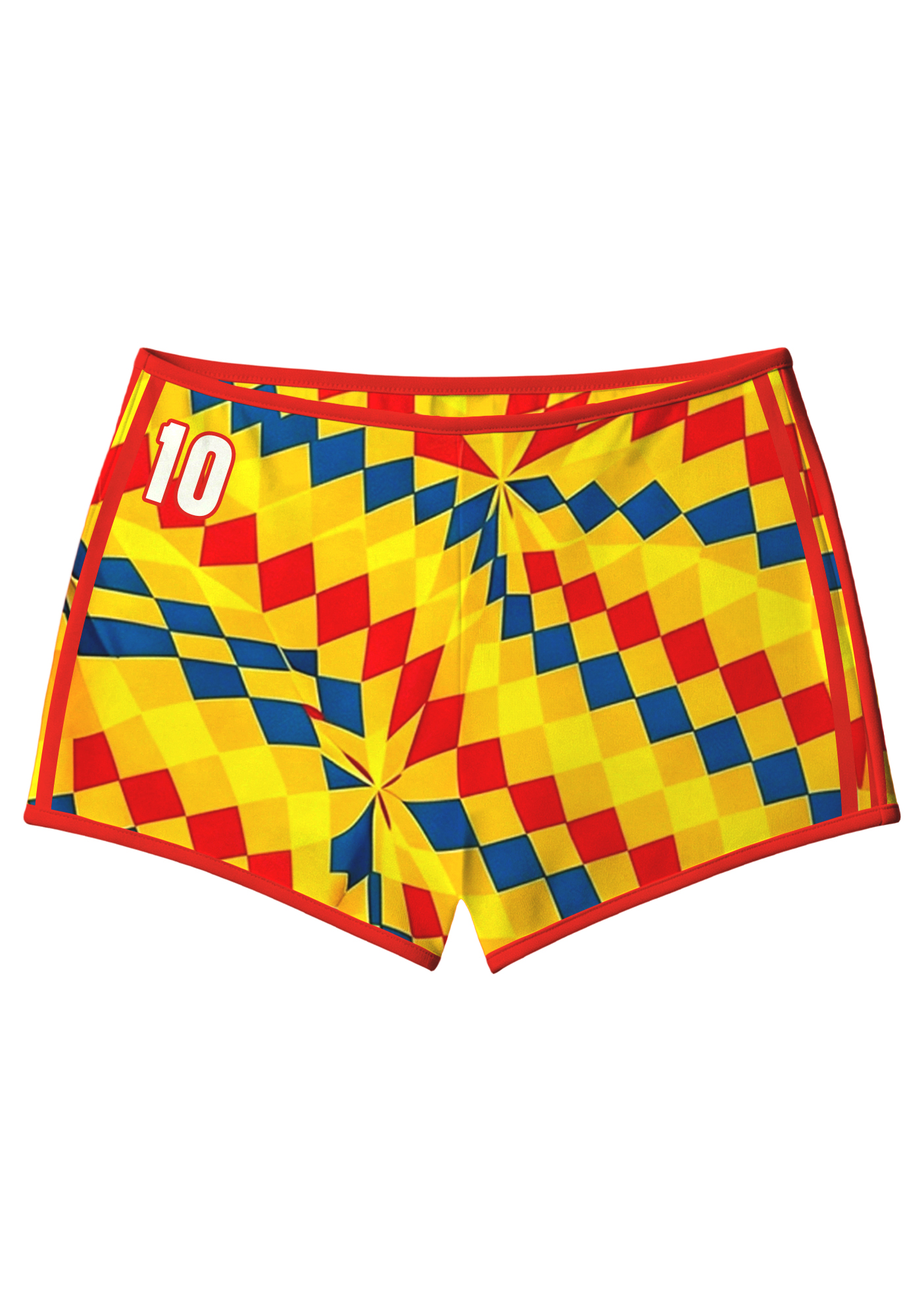 Colorful Checkerboard Soccer Fan Booty Shorts