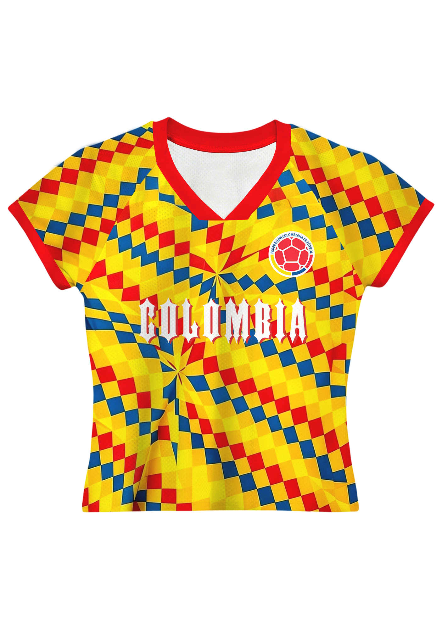 Colorful Checkerboard Soccer Fan Baby Tee