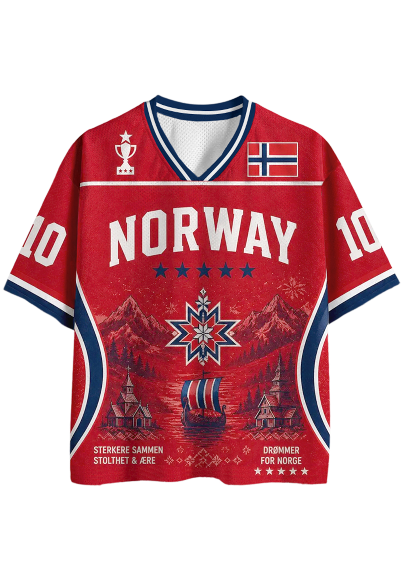 Norway Mountain Graphic Fan Mesh Jersey Shirts