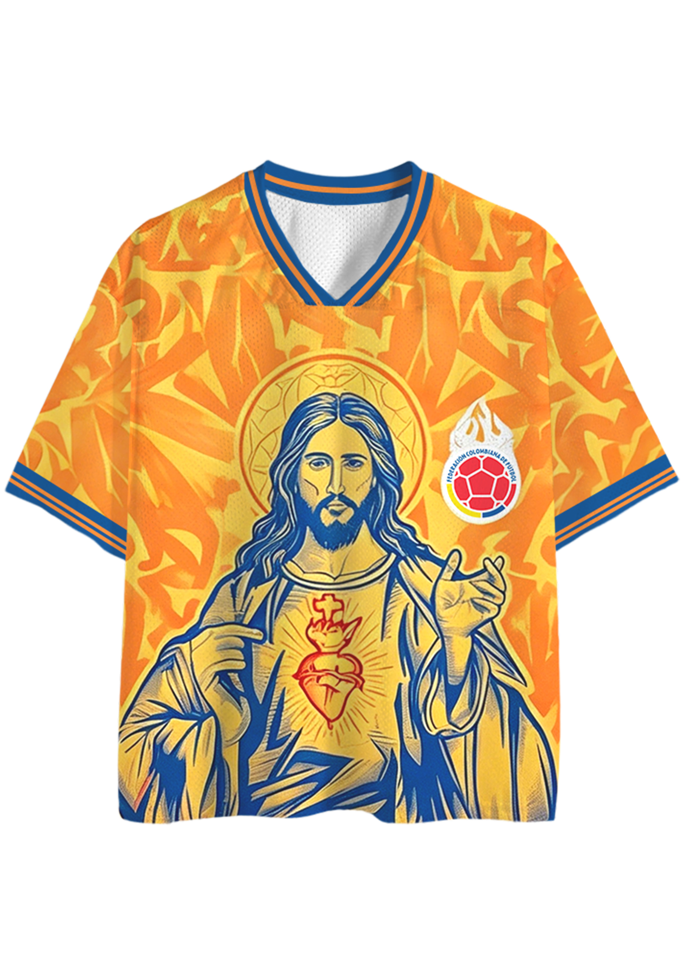 Jesus Graphic Colombian Mesh Jersey Shirts
