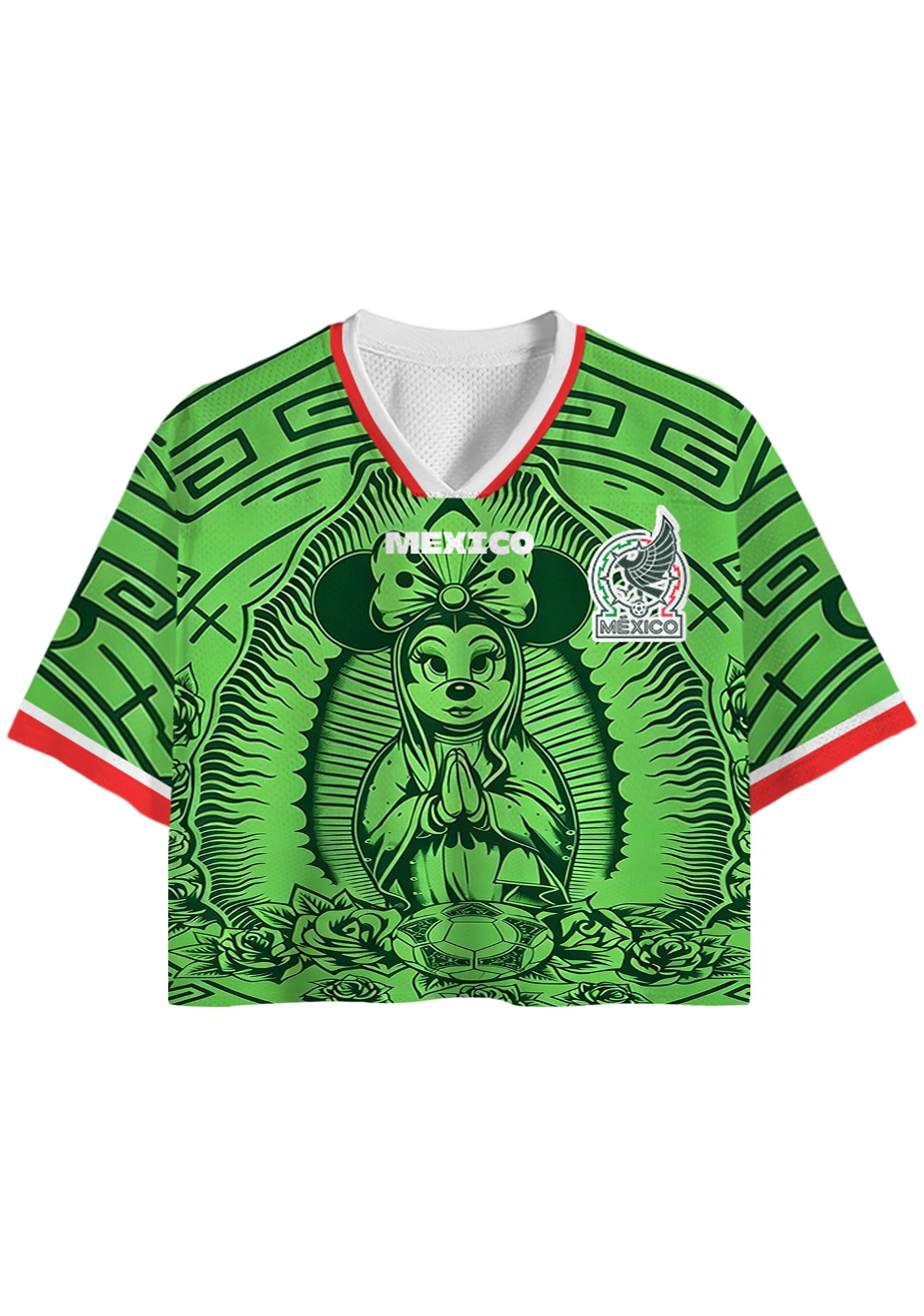 Mexican Virgin Minnie #10 Green Cropped Jersey Shirt