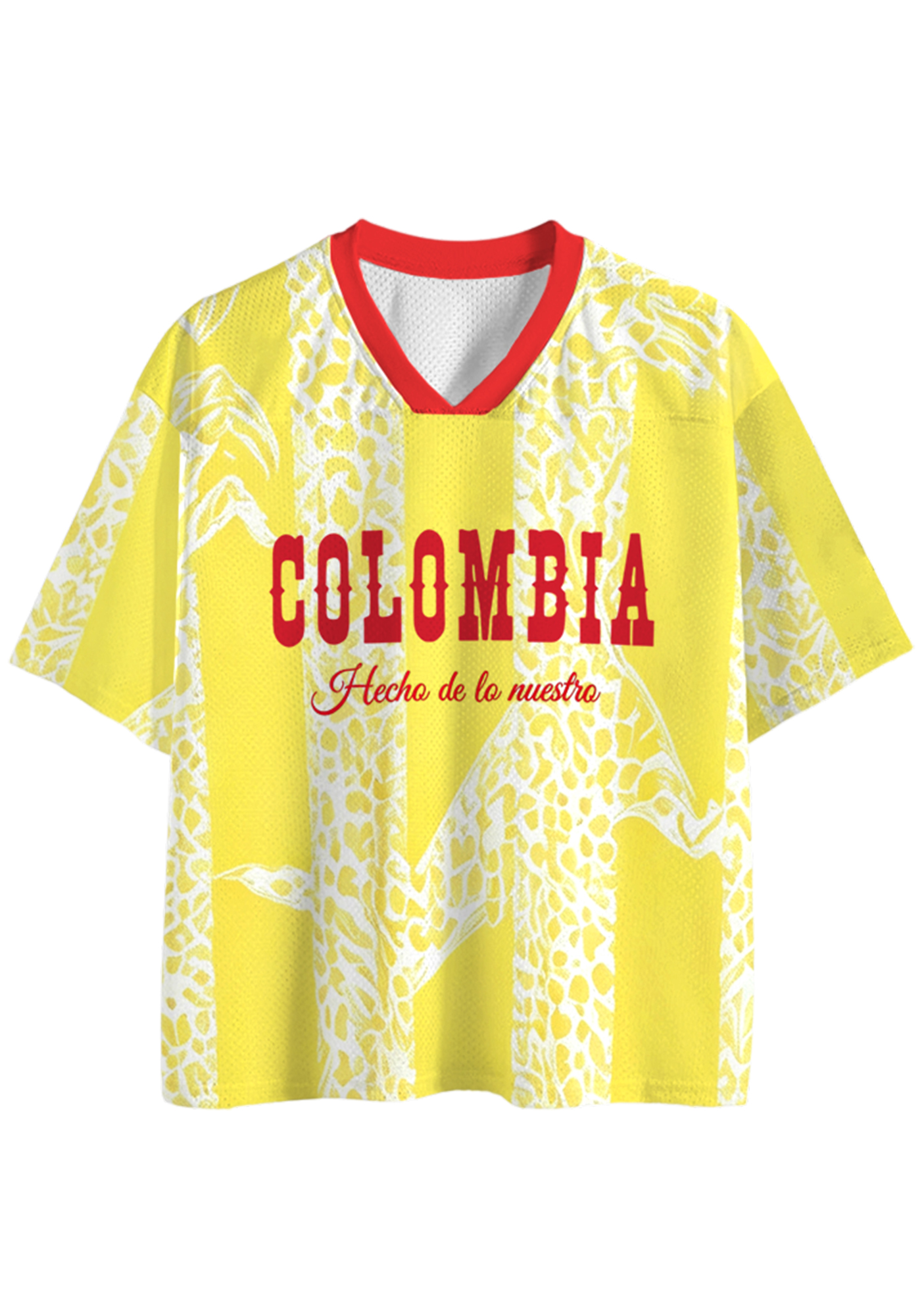 Vibrant Yellow Leopard Striped Mesh Jersey Shirts