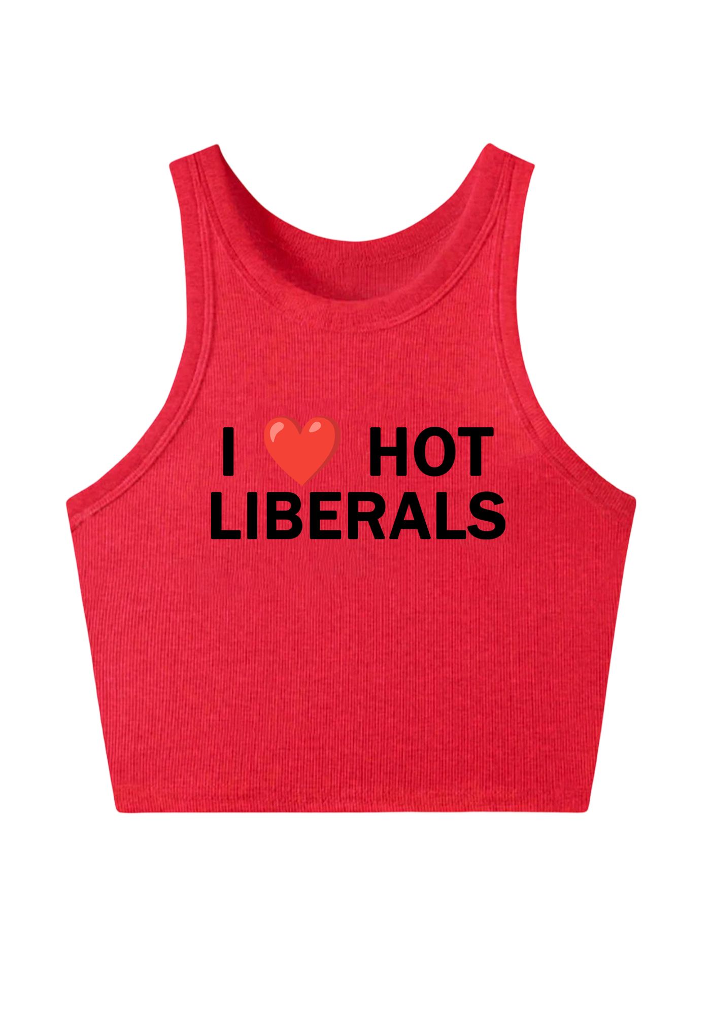 I Love Hot Liberals Y2K Crop Tank Top