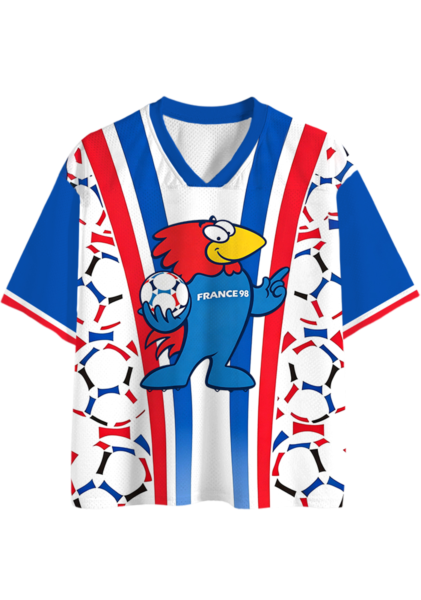 France 98 Rooster Mascot Mesh Jersey Shirts